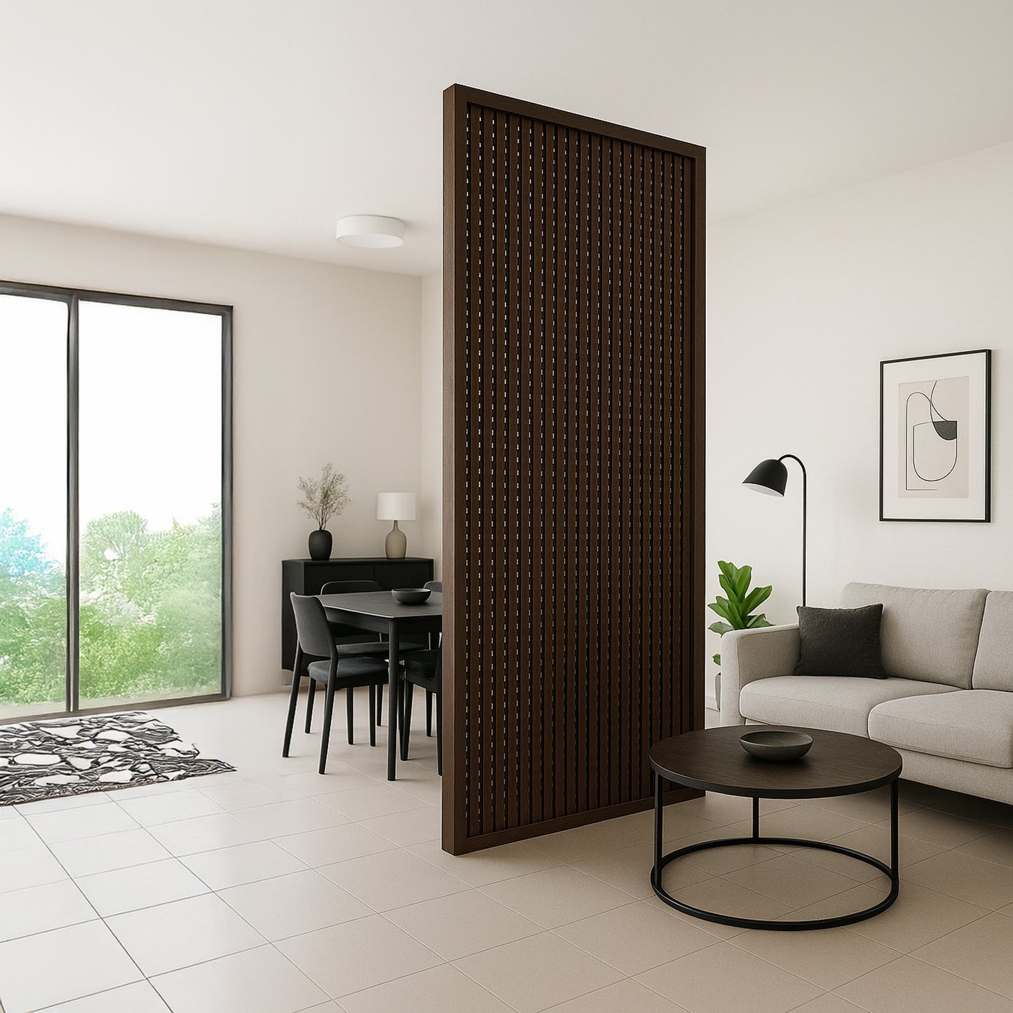Customizable Lattice Slatted Partition Wall