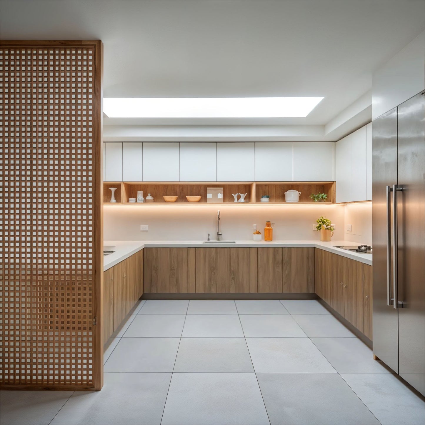 Customizable Lattice Slatted Partition Wall