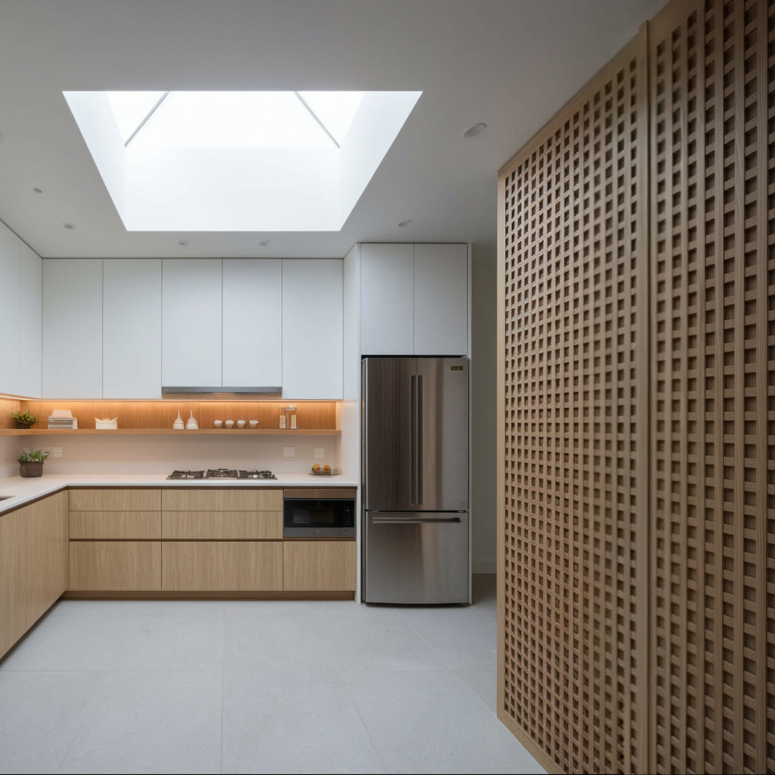 Customizable Lattice Slatted Partition Wall