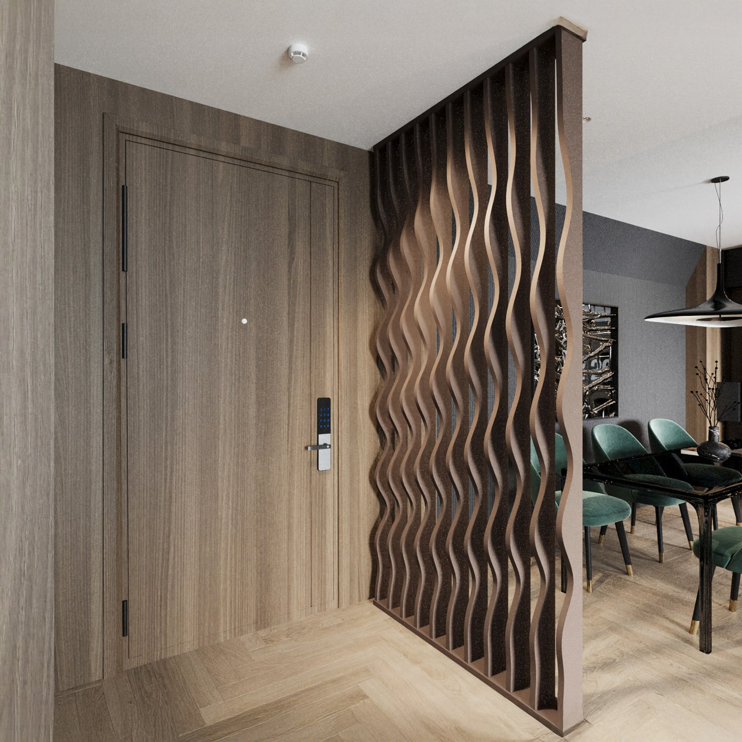 Wavy Slatted Parametric Partition