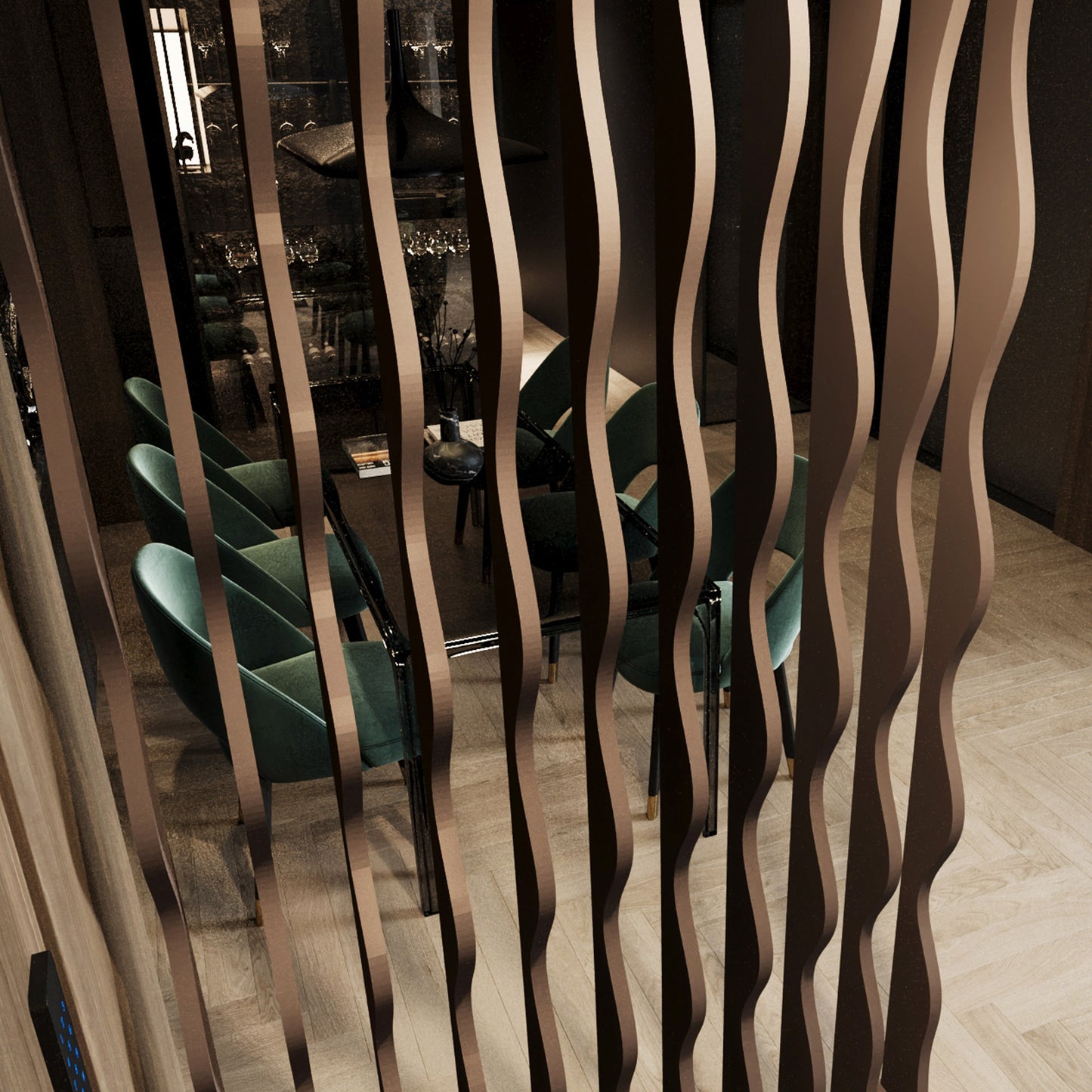 Wavy Slatted Parametric Partition