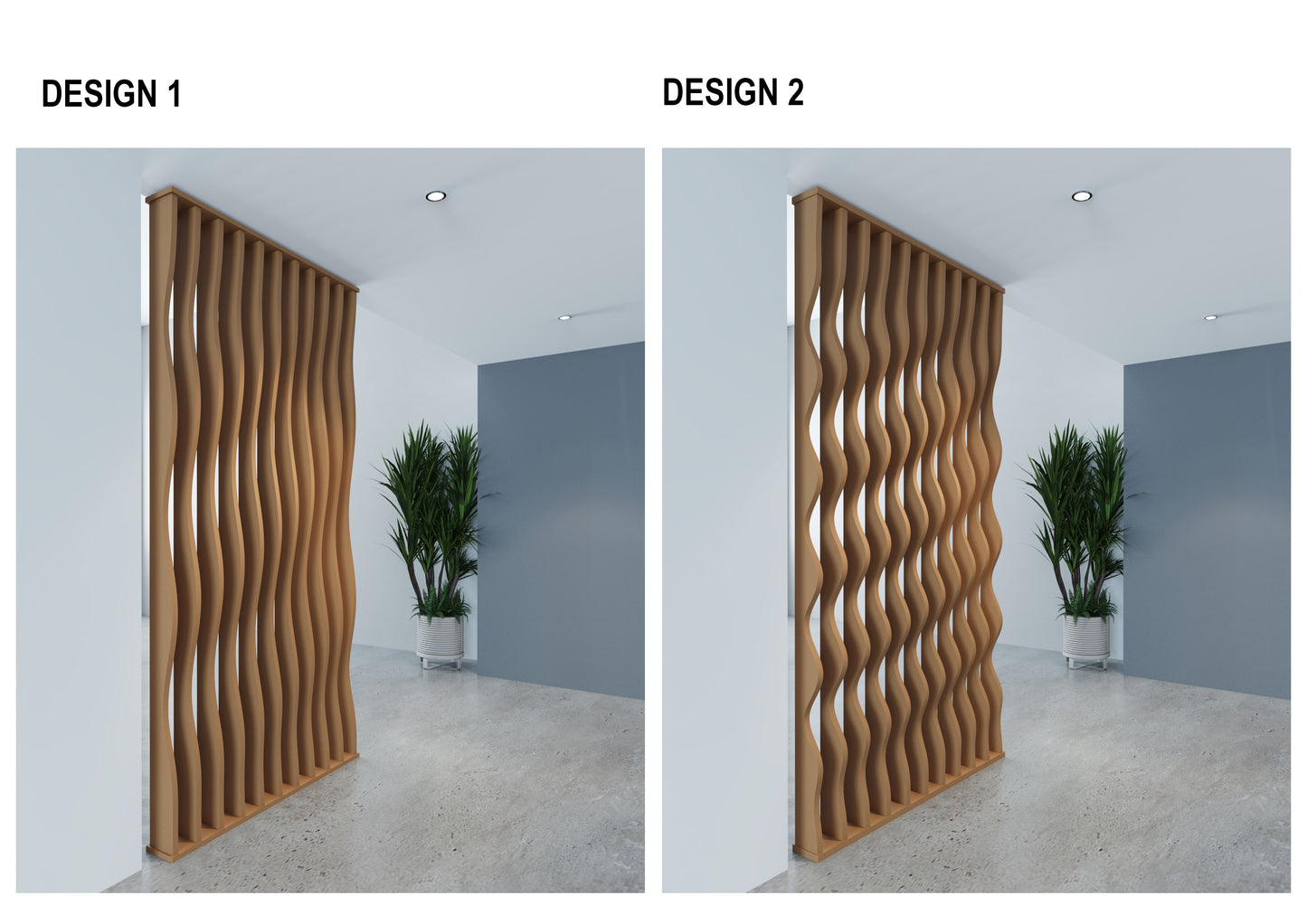 Wavy Slatted Parametric Partition