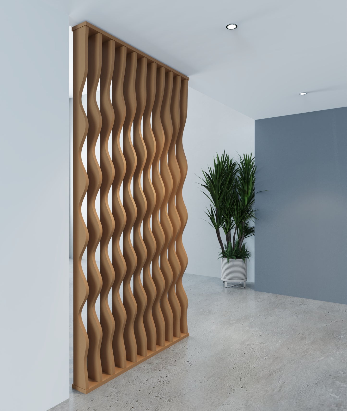Wavy Slatted Parametric Partition