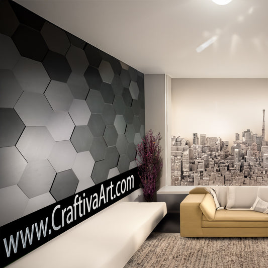 Honeycomb Wooden Hexagon panels, Hexagon Wooden wall art CraftivaArt, wall art, wall panel, room design , interior design, wall art, luxury home