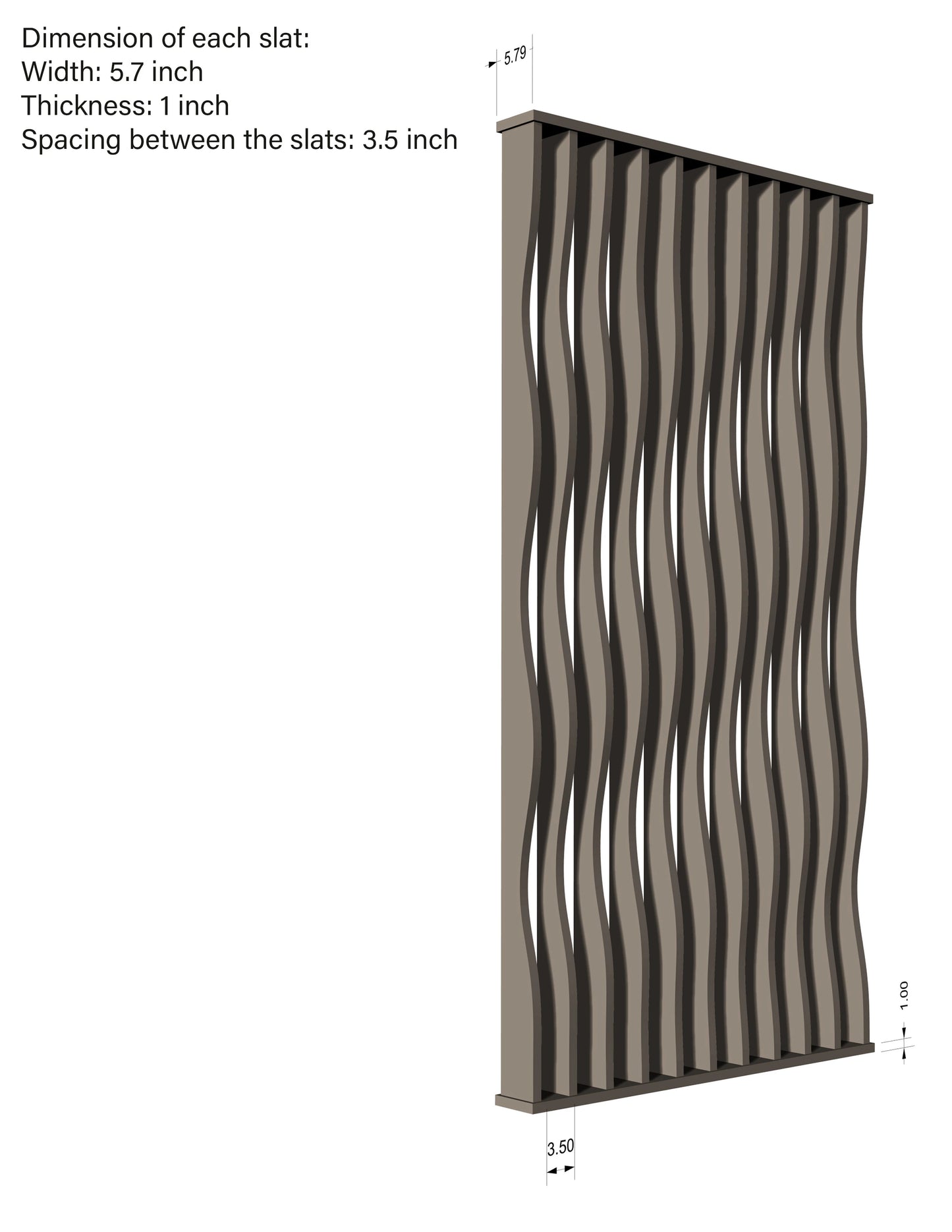 Wavy Slatted Parametric Partition