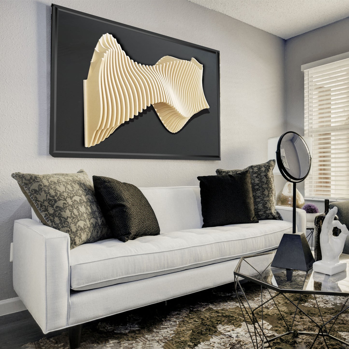Desert Sands Symphony, parametric wall, 3d parametric art, 3d parametric wall art