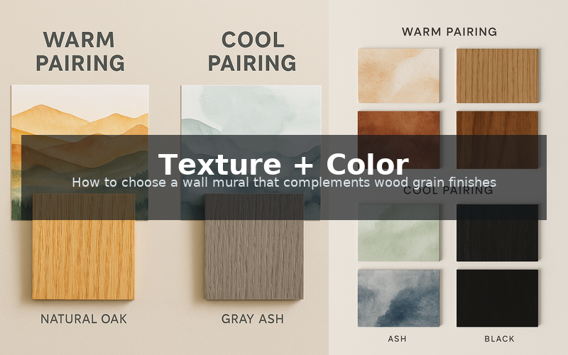 Texture + Color: How to Choose a Wall Mural That Complements Wood Grain Finishes