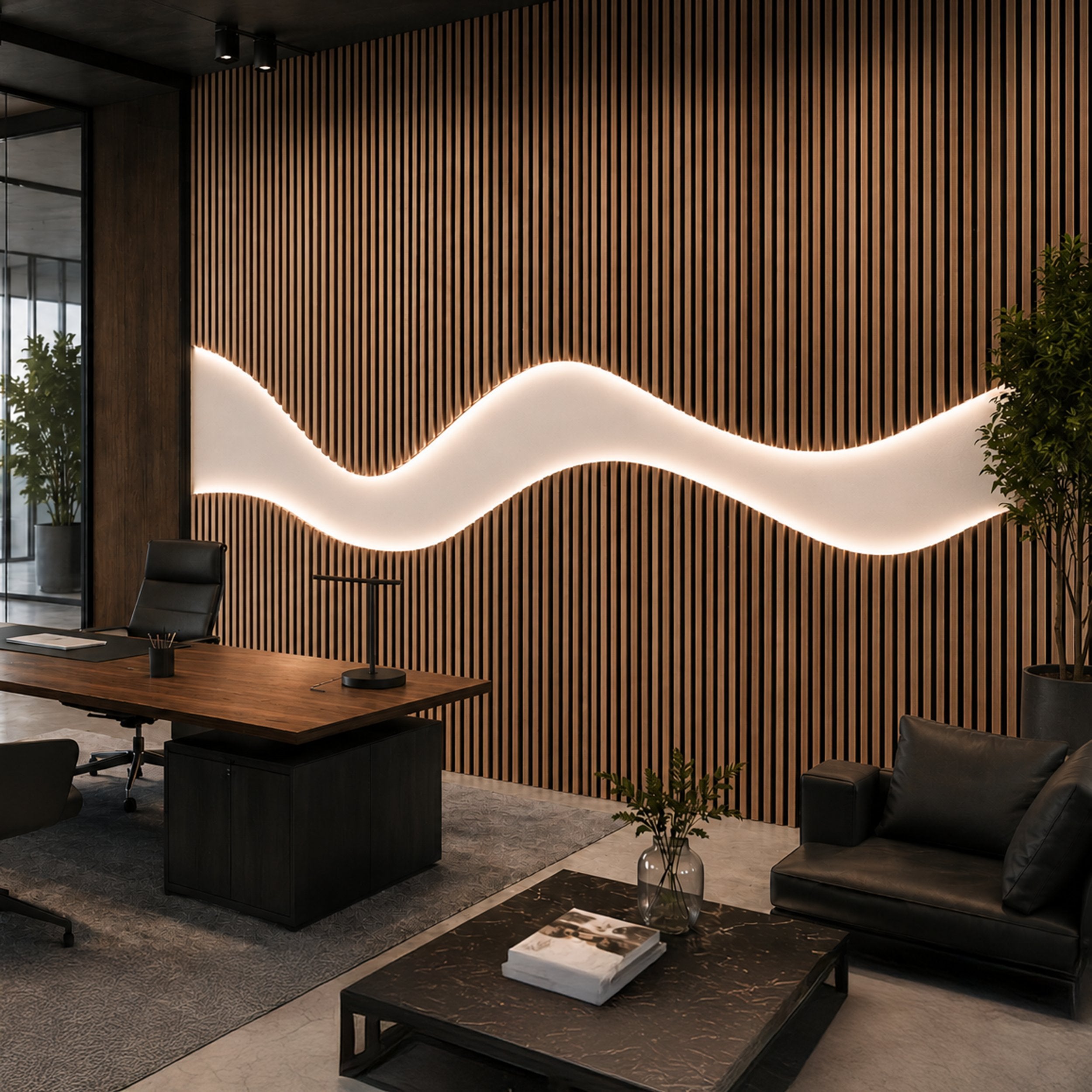 Aras Curve LED Wall Slat Panel
