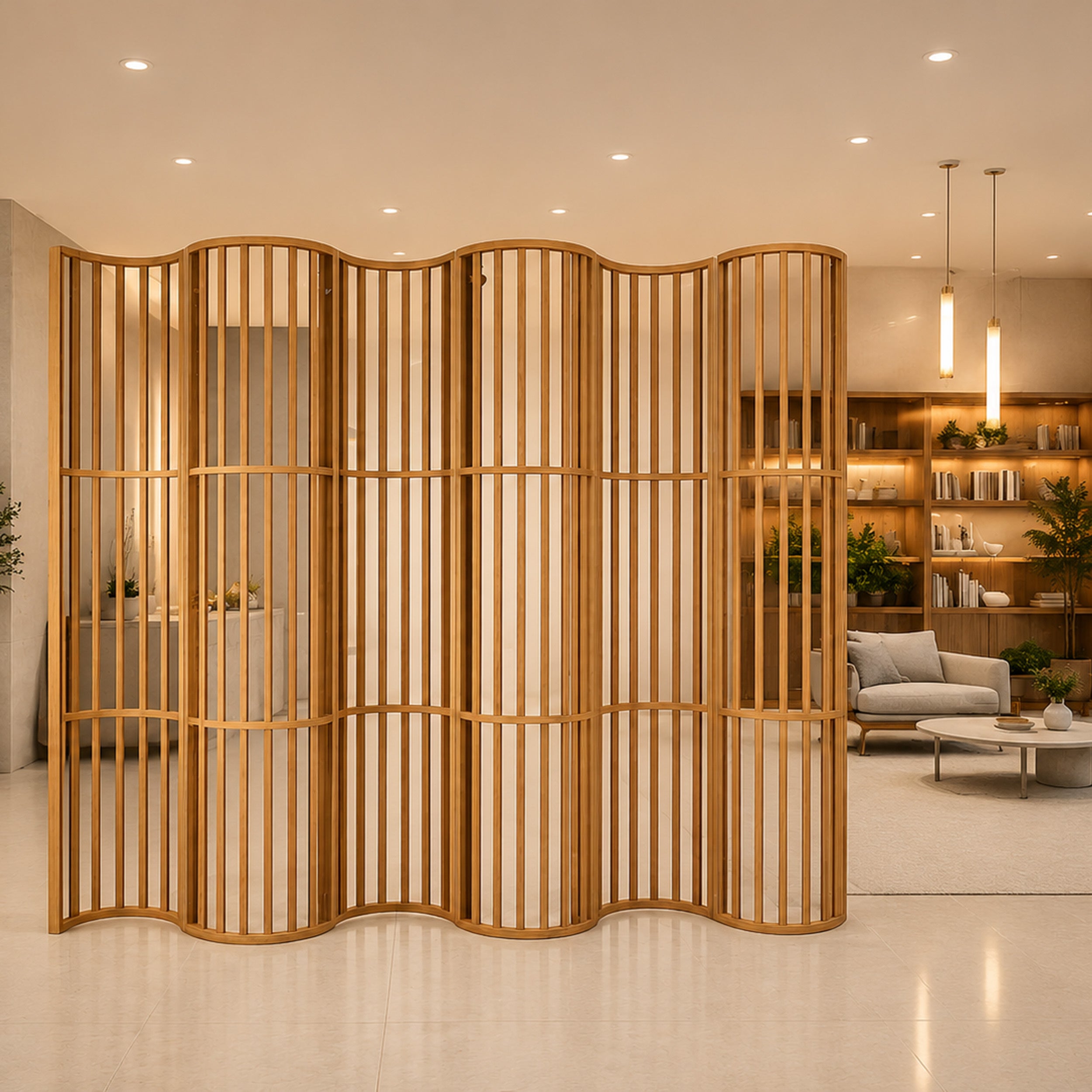 Velora Curved Slat Room Divider