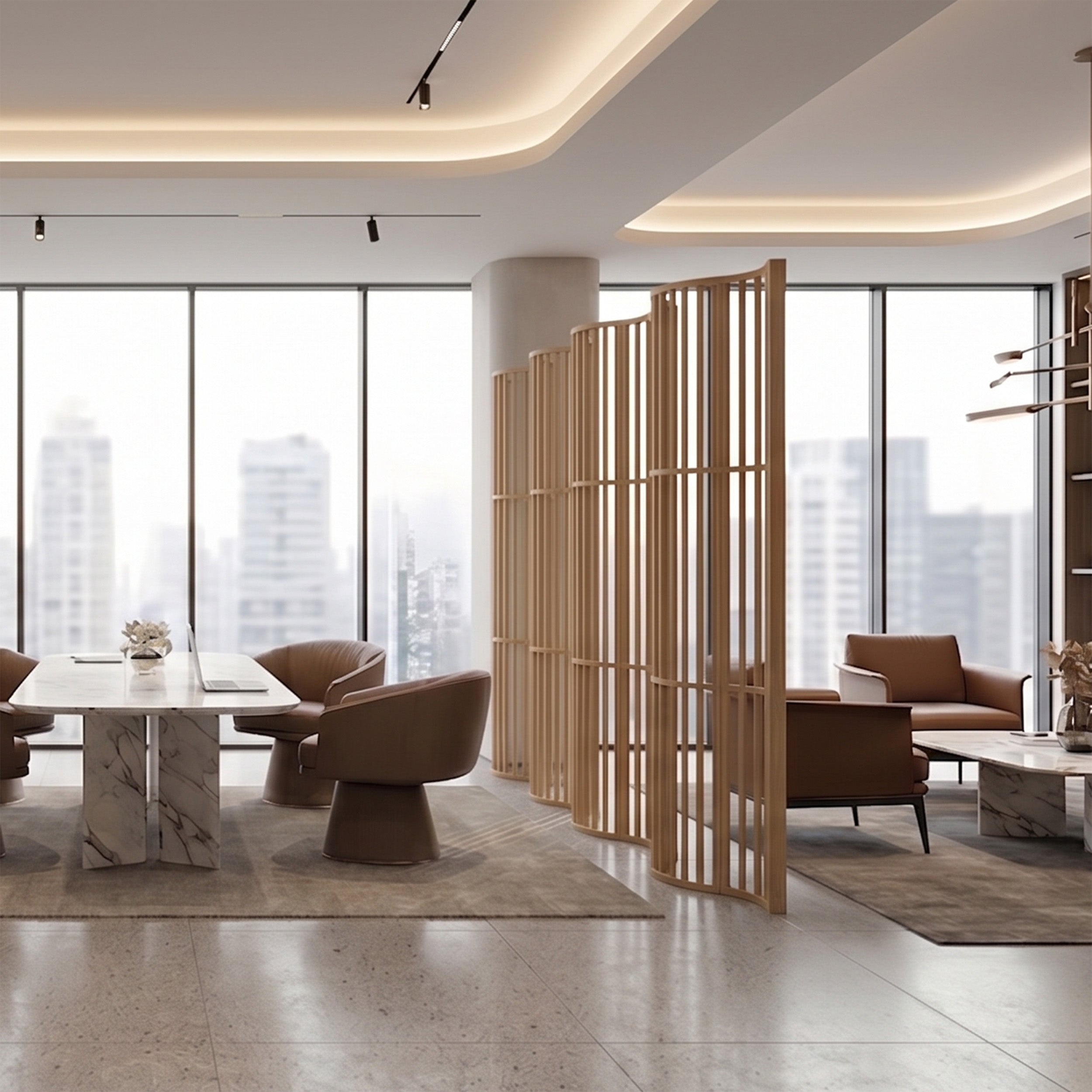 Velora Curved Slat Room Divider