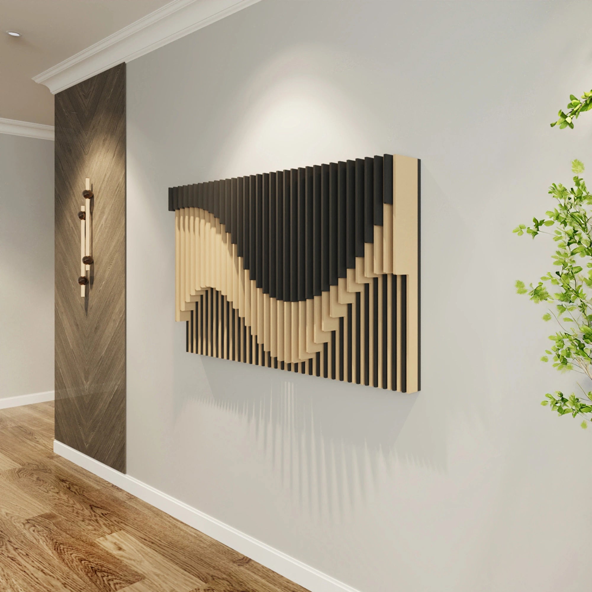 Handcrafted Dual-Tone Parametric Wood Wall Art  3D Wall Art.