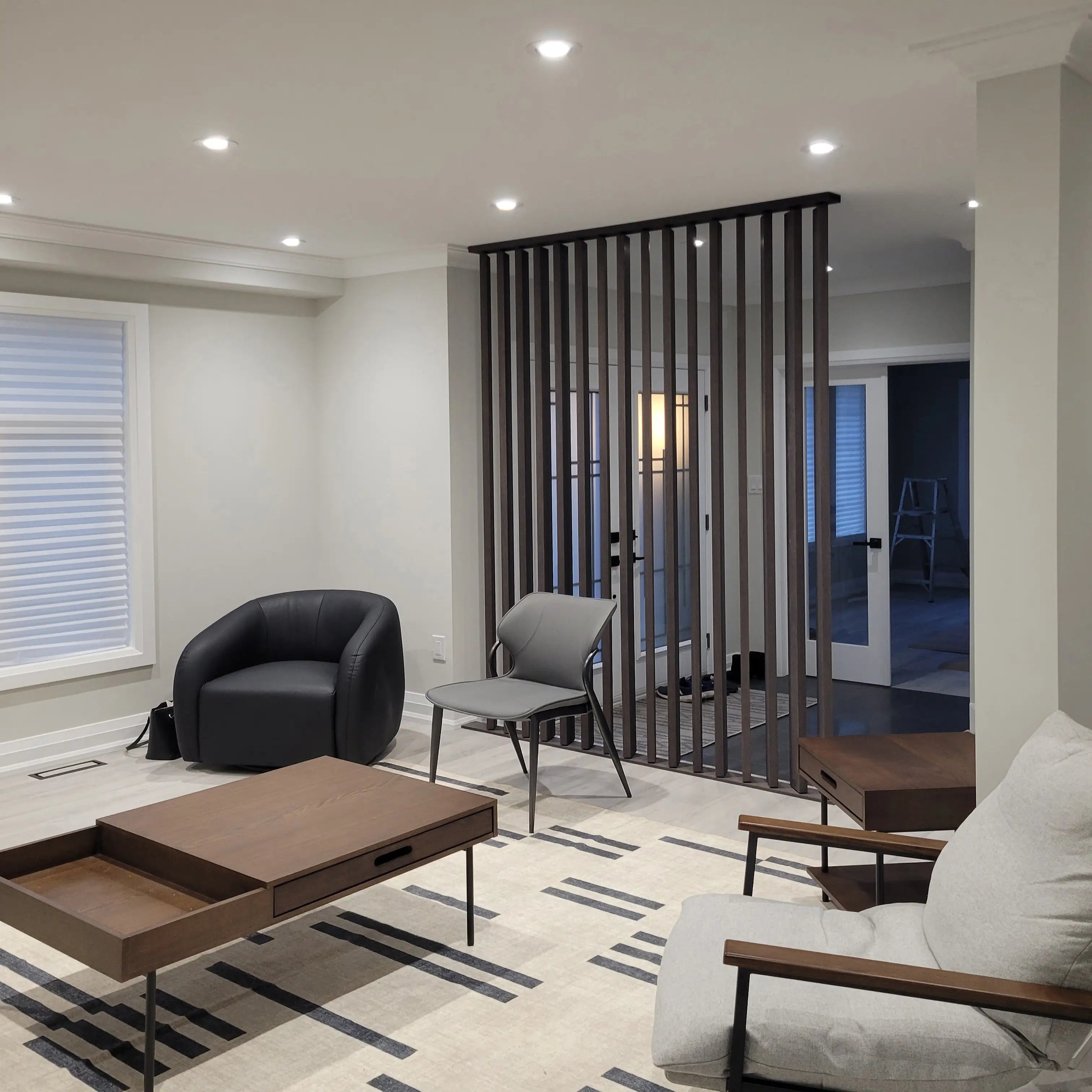 Aris Floor to Ceiling Rotating Wood Slat Dividers