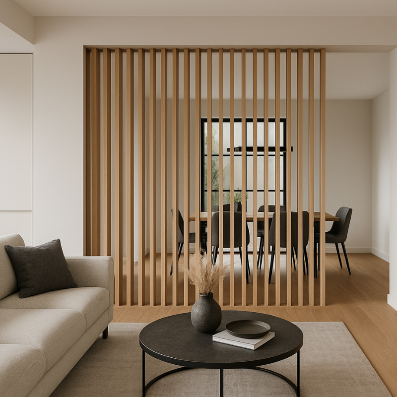 Custom Made Rotating Wooden Slat Dividers  Room Dividers.