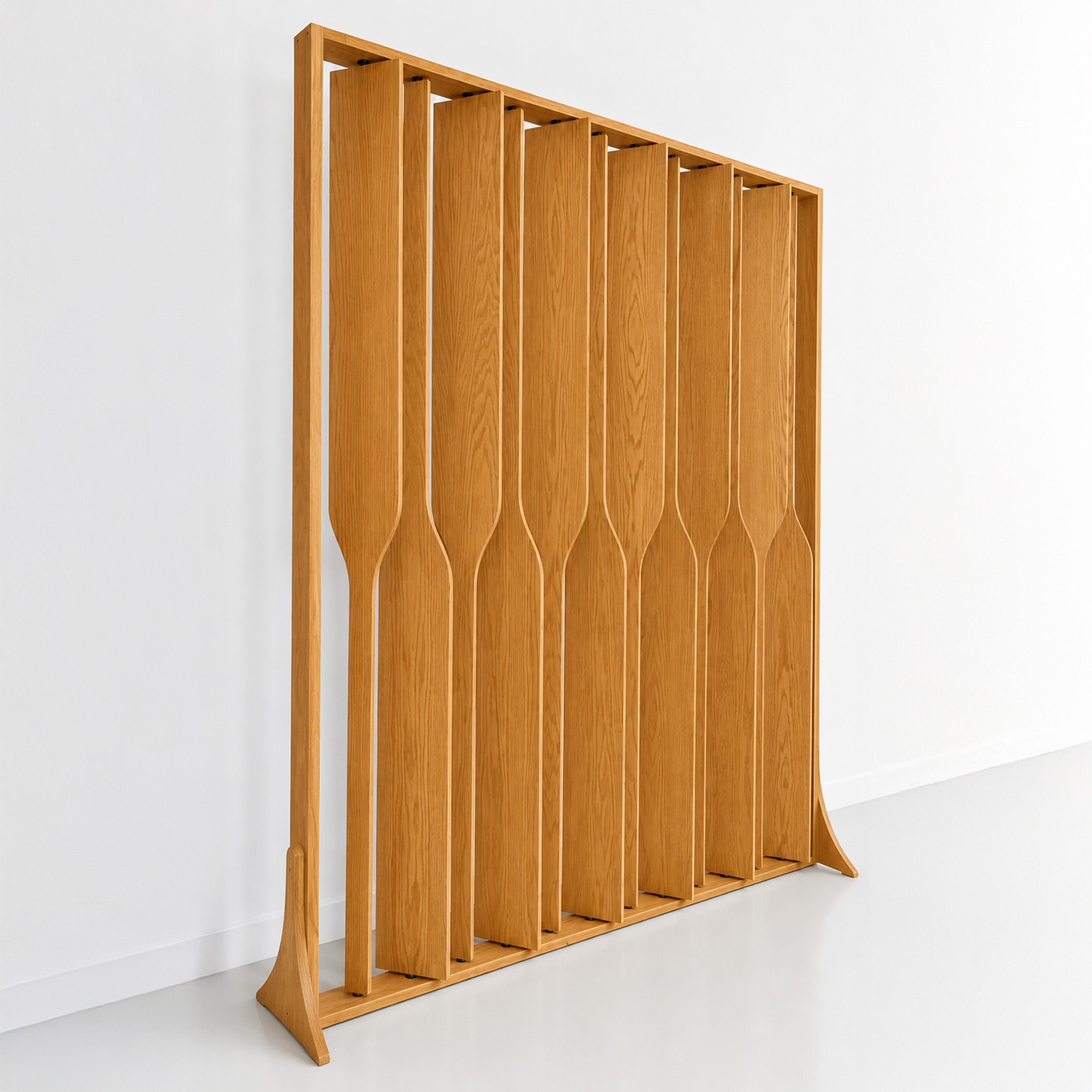 Nilos Rotating Wood Slat Partition with Base