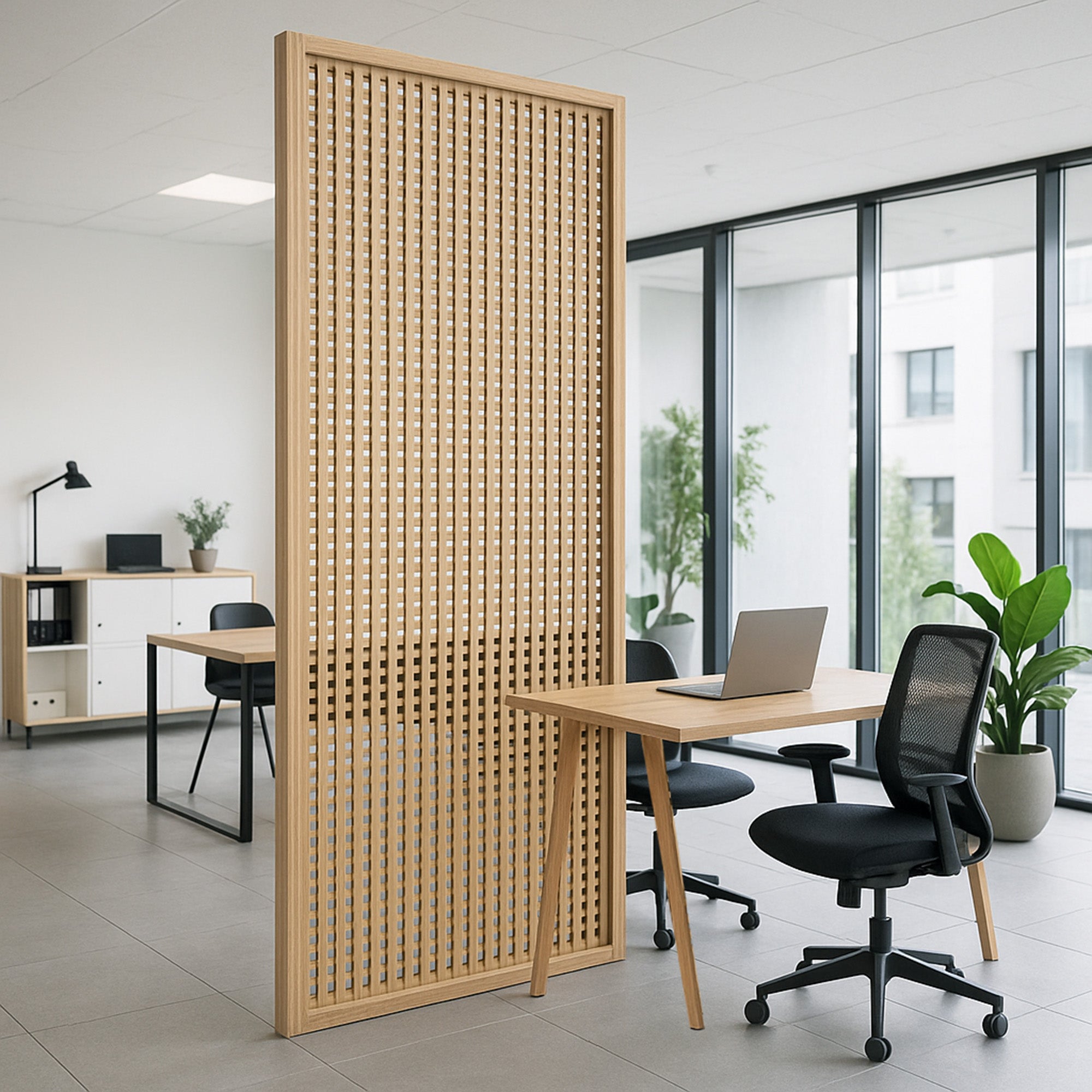 Customizable Lattice Slatted Partition Wall