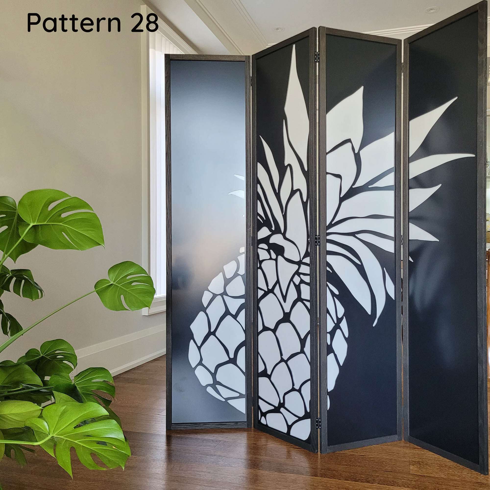 Freestanding Room Divider, Folding Room Divider with Translucent Sheet
