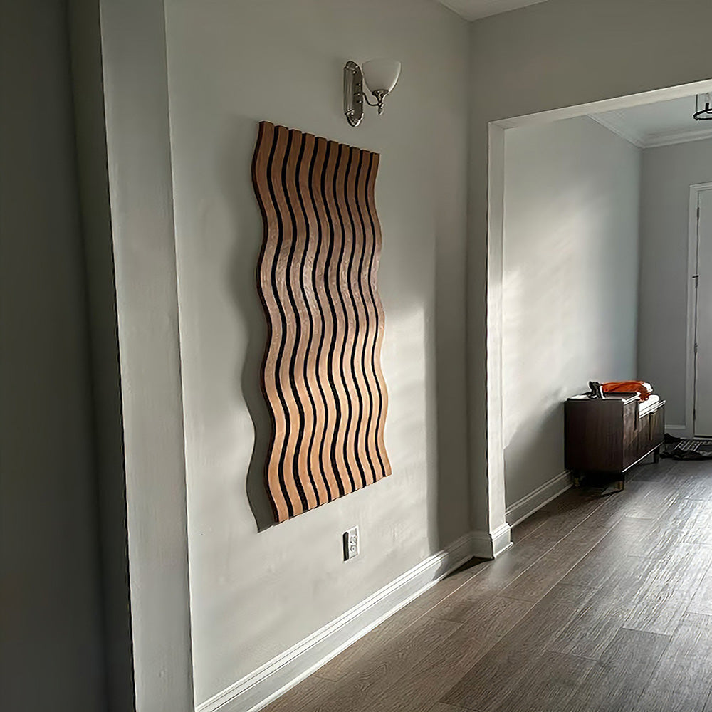 Sea Wave Wall Panel, Wood Panel, and Curvy Wood Slat CraftivaArt