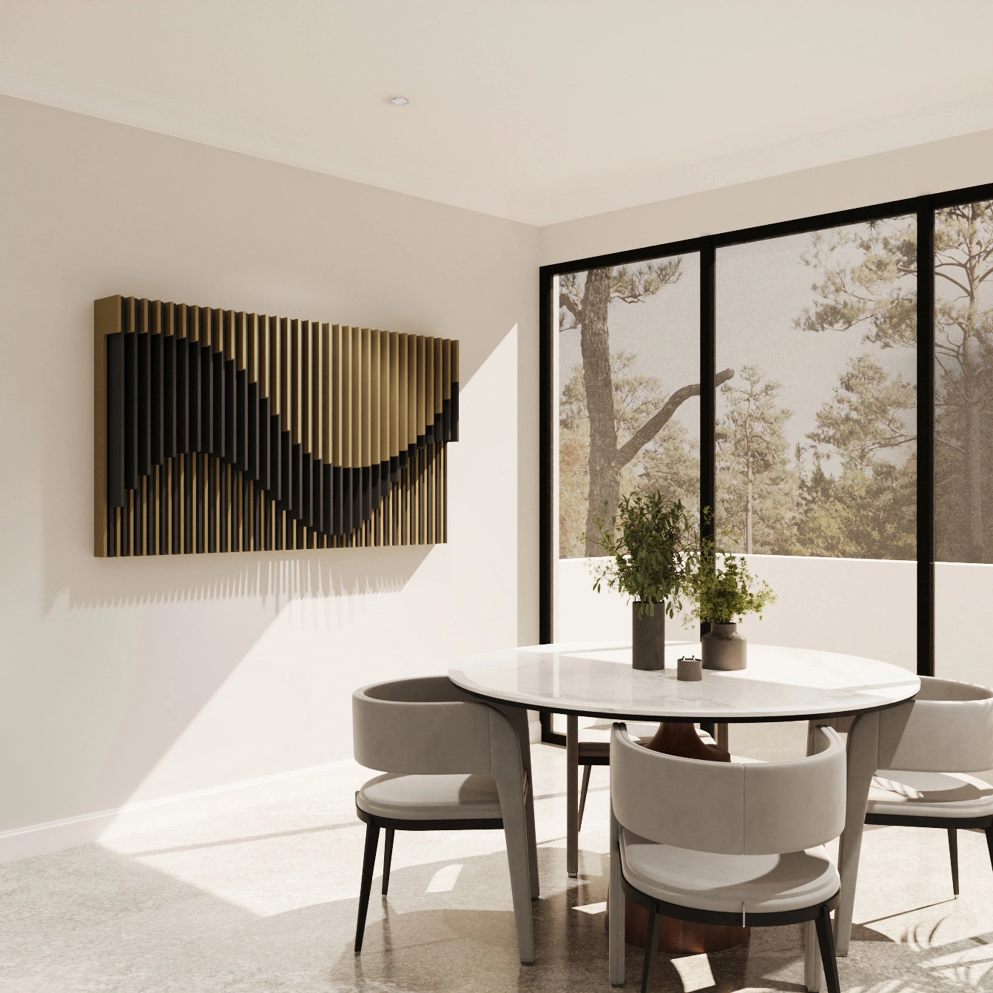 Handcrafted Dual-Tone Parametric Wood Wall Art  3D Wall Art.