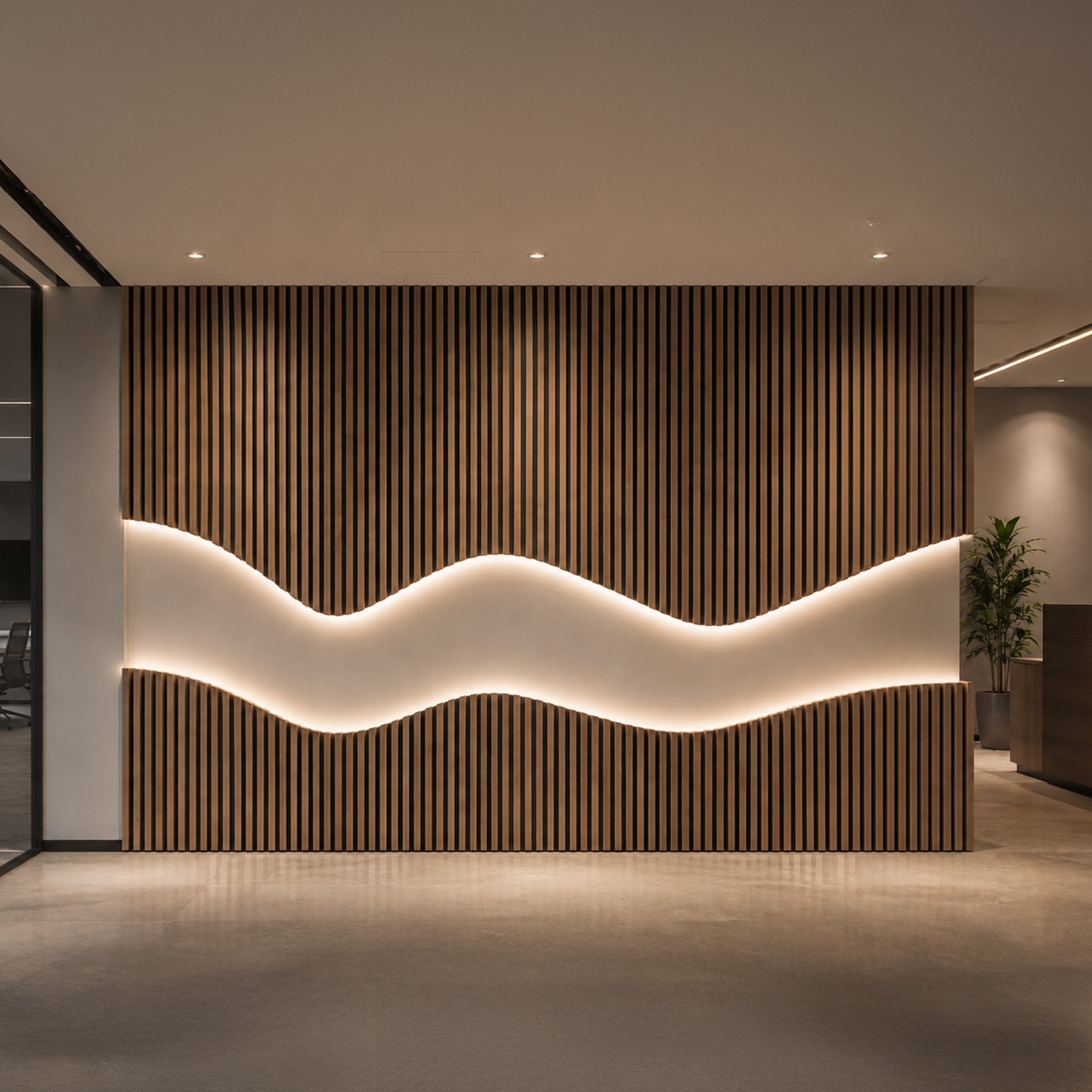 Aras Curve LED Wall Slat Panel