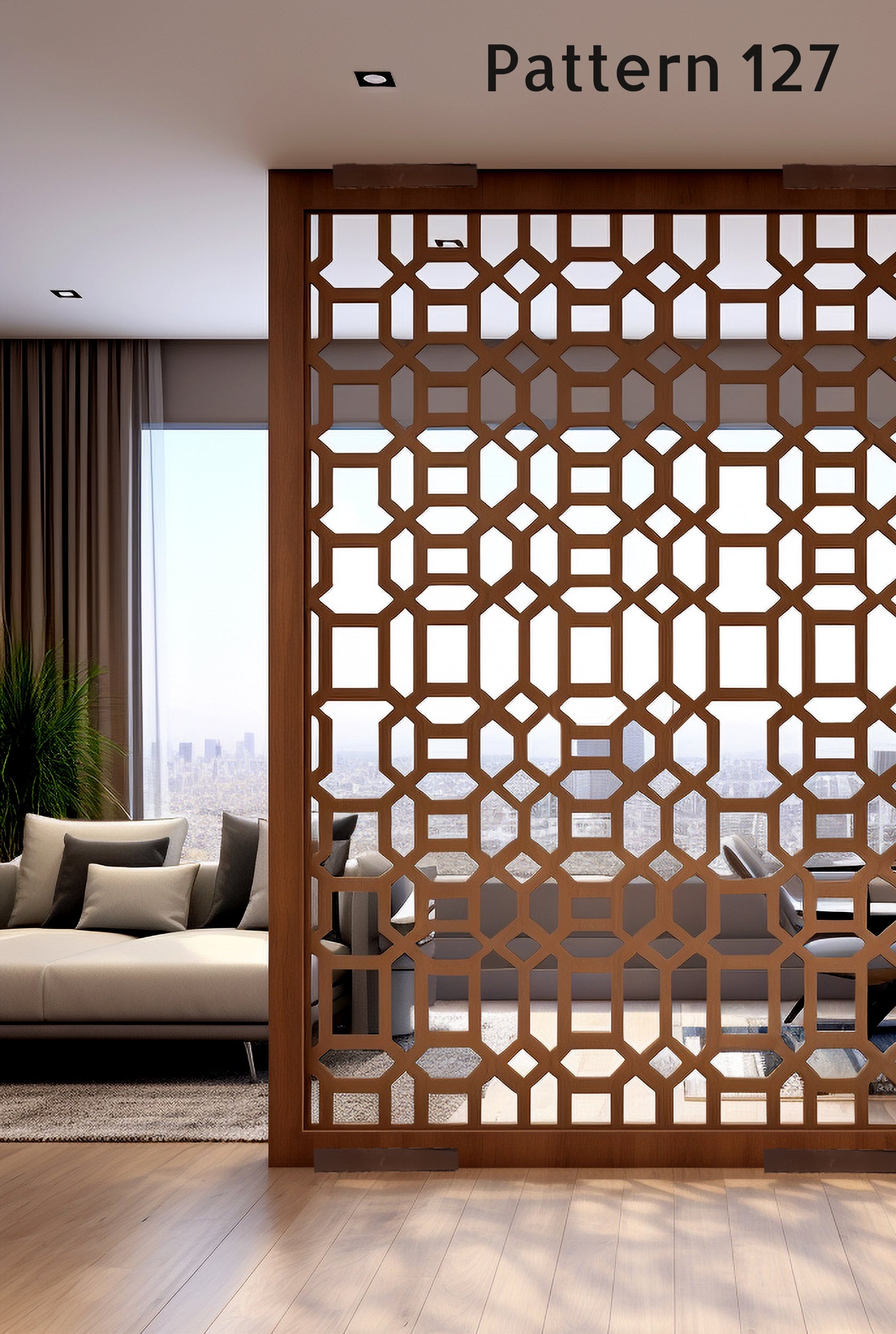 Custom made Divider Panel in Natural Wood Frame (Copy)  Room Dividers.