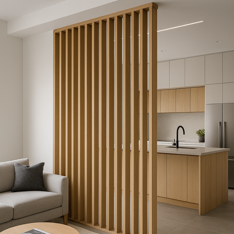 Custom Made Rotating Wooden Slat Dividers  Room Dividers.