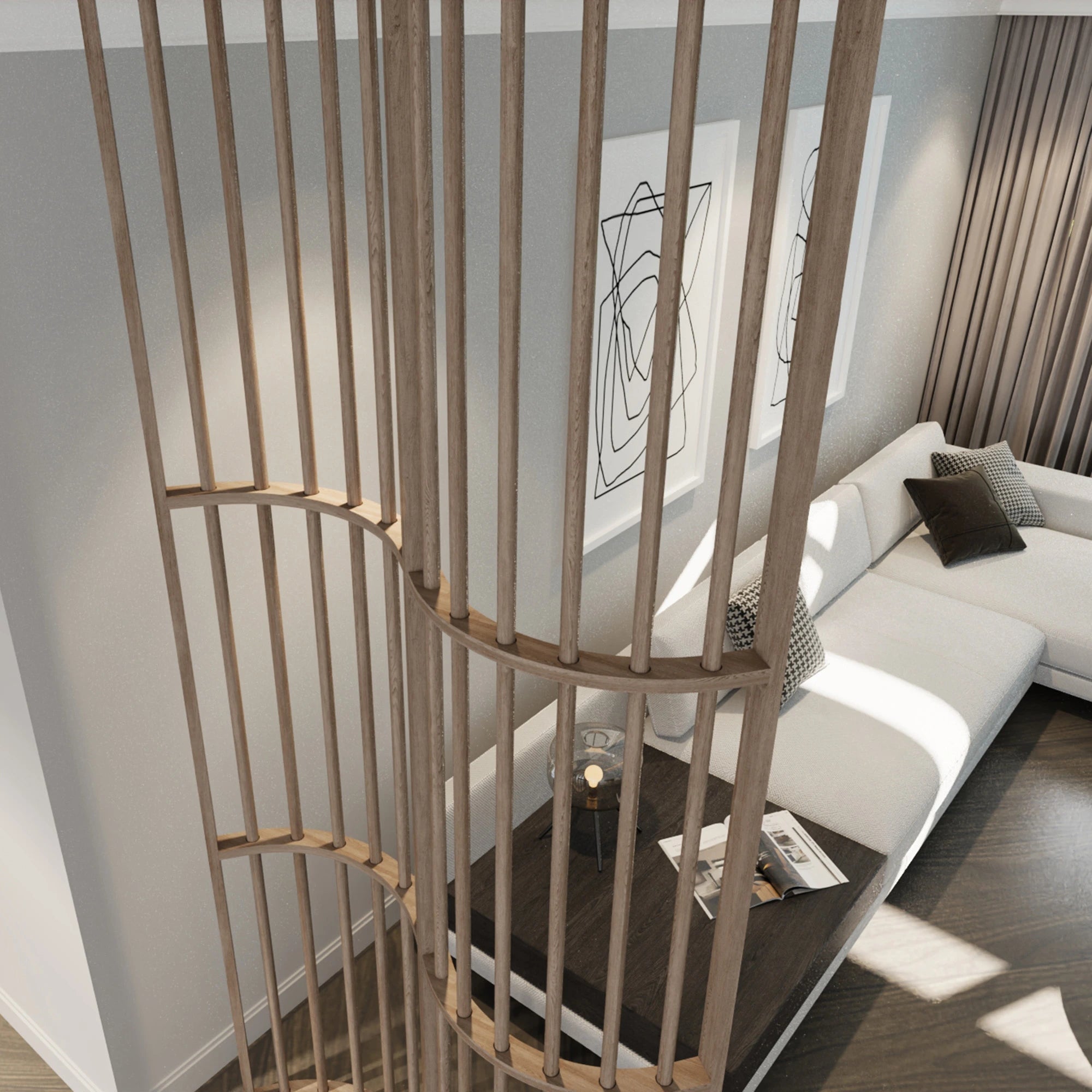 Modern Curved Slat Room Divider  Room Dividers.