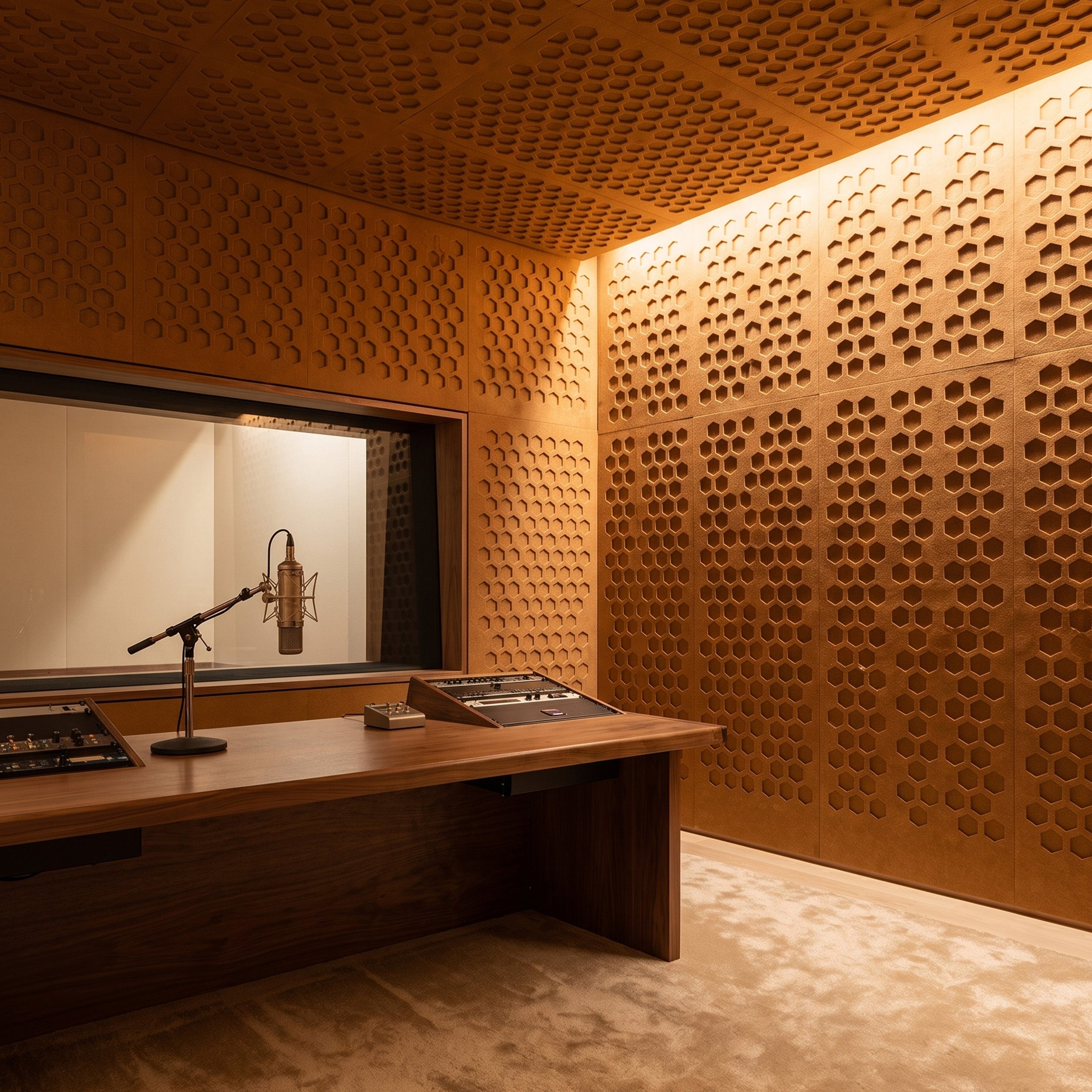 Panel acústico de MDF 3D, pared decorativa de madera 3D