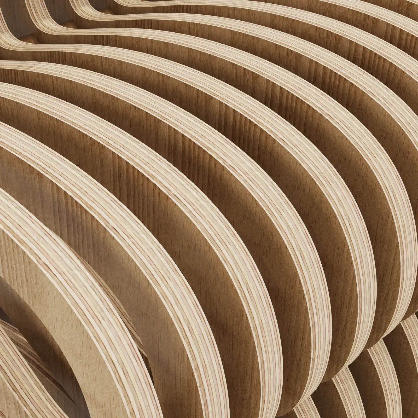 Close-up of wooden panels with a wavy pattern