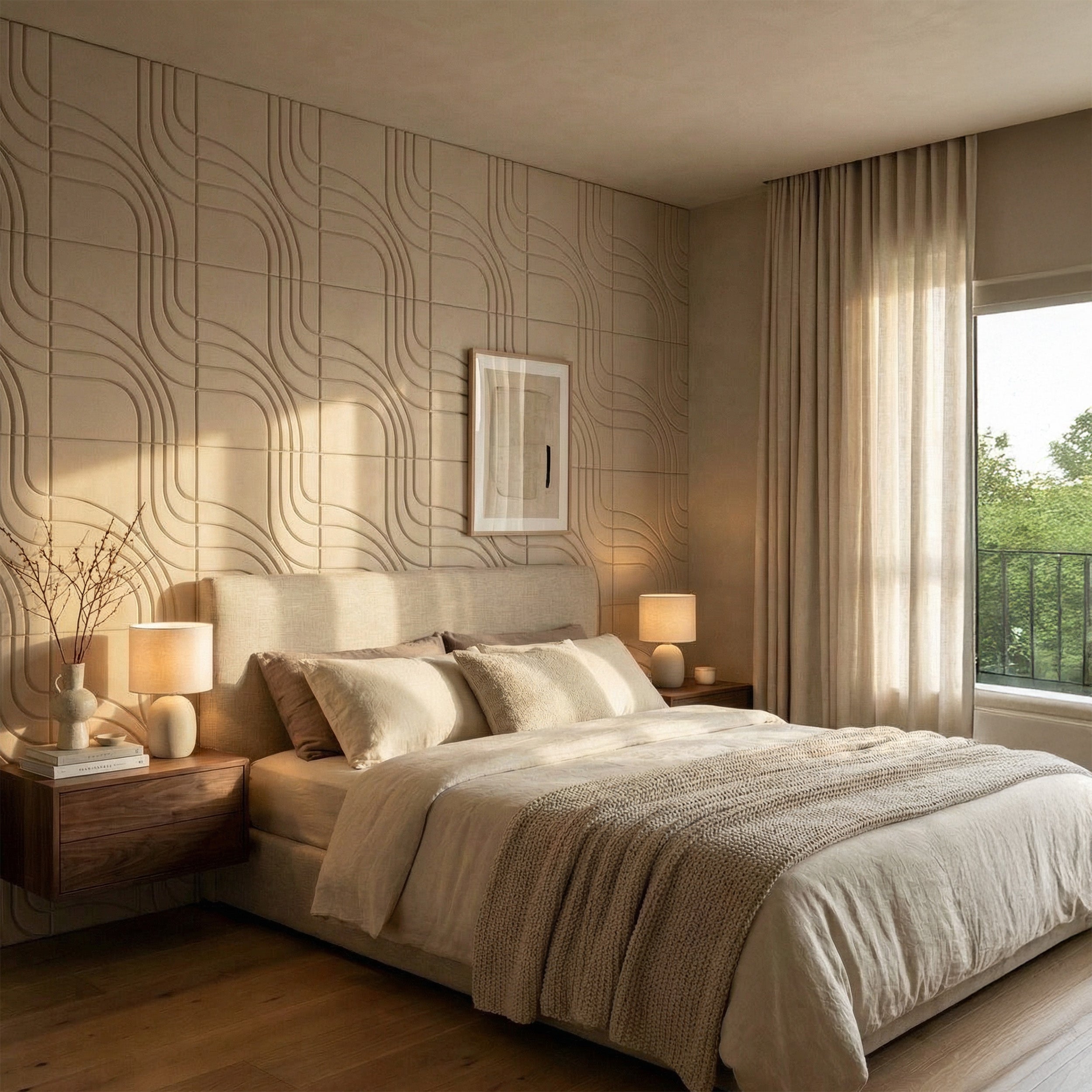 ध्वनिक 3D MDF पैनल, 3D लकड़ी एक्सेंट दीवार