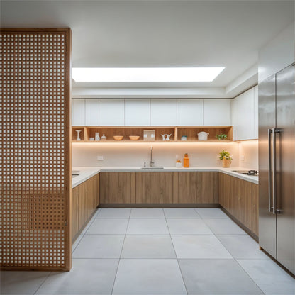 Customizable Lattice Slatted Partition Wall