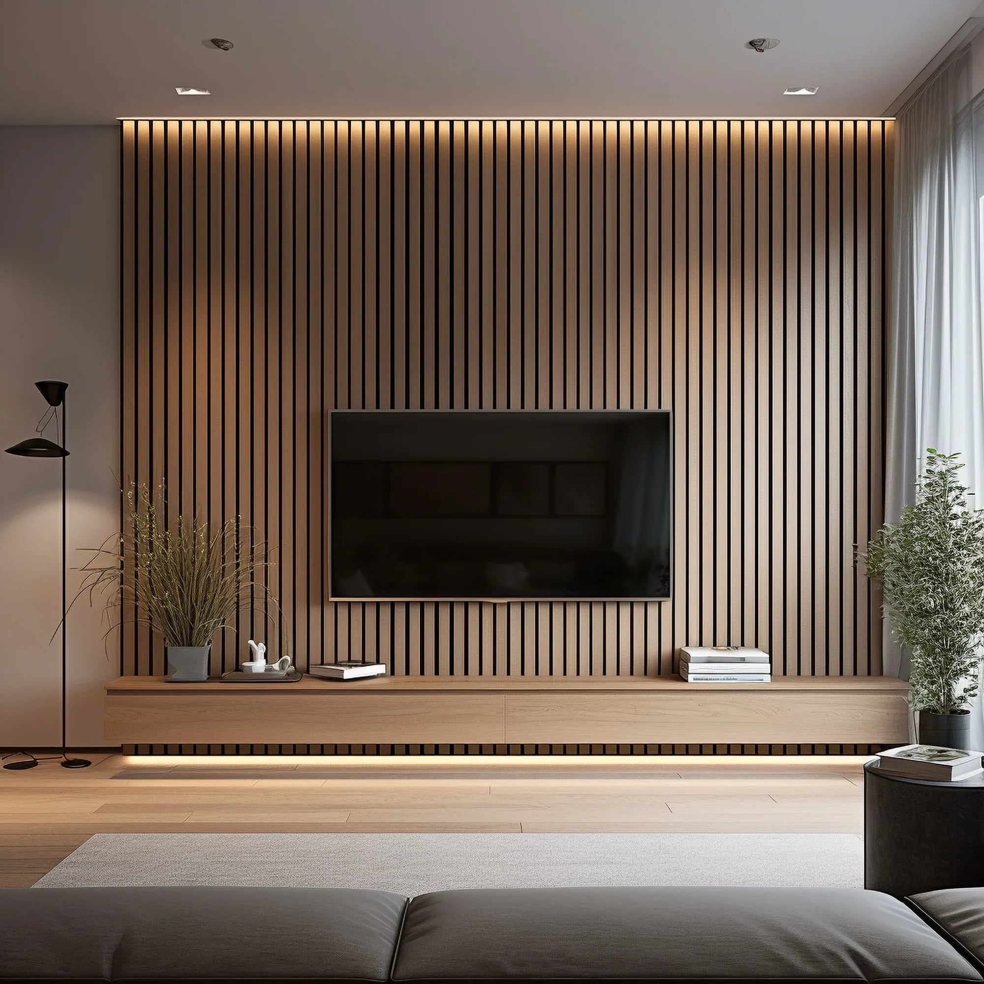 Creative wood 3D Wall Art, Wood slat panel, Wood slat wall
