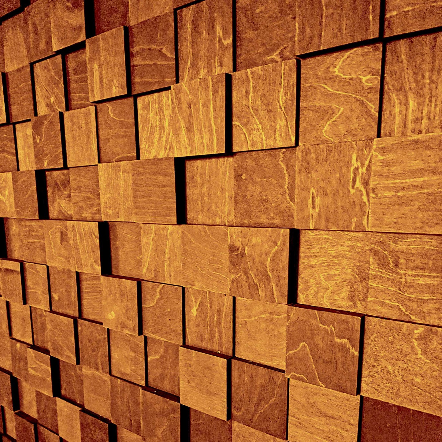 3D wall wood slats ,3D Wooden Cube Panel, Wooden Wall Tiles for Living Room, Wall Art CraftivaArt