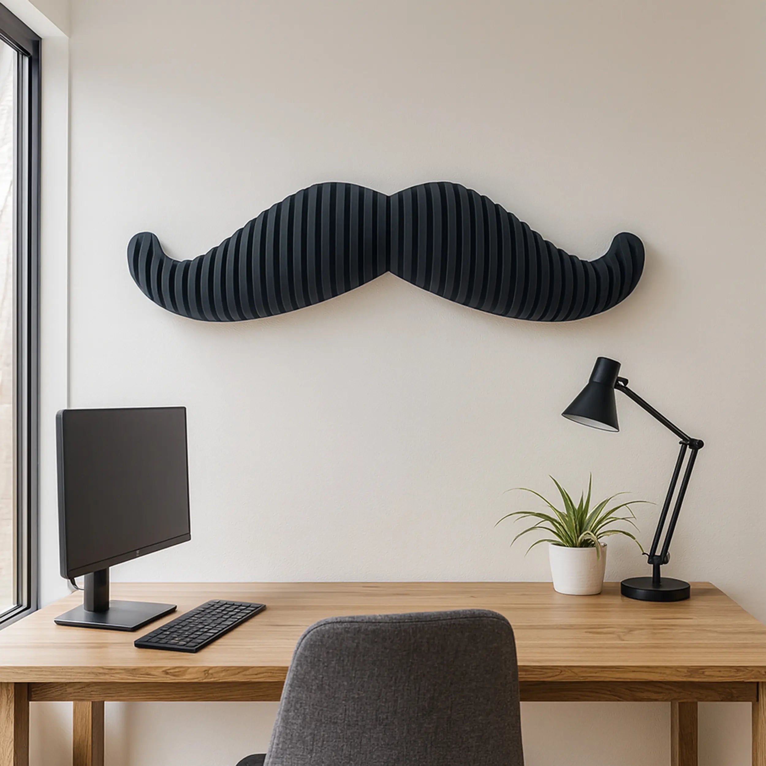 Mustache 3D Parametric Wall Art