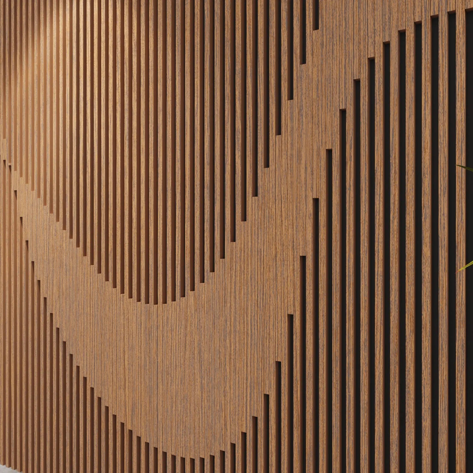 Wooden panel with a wavy pattern