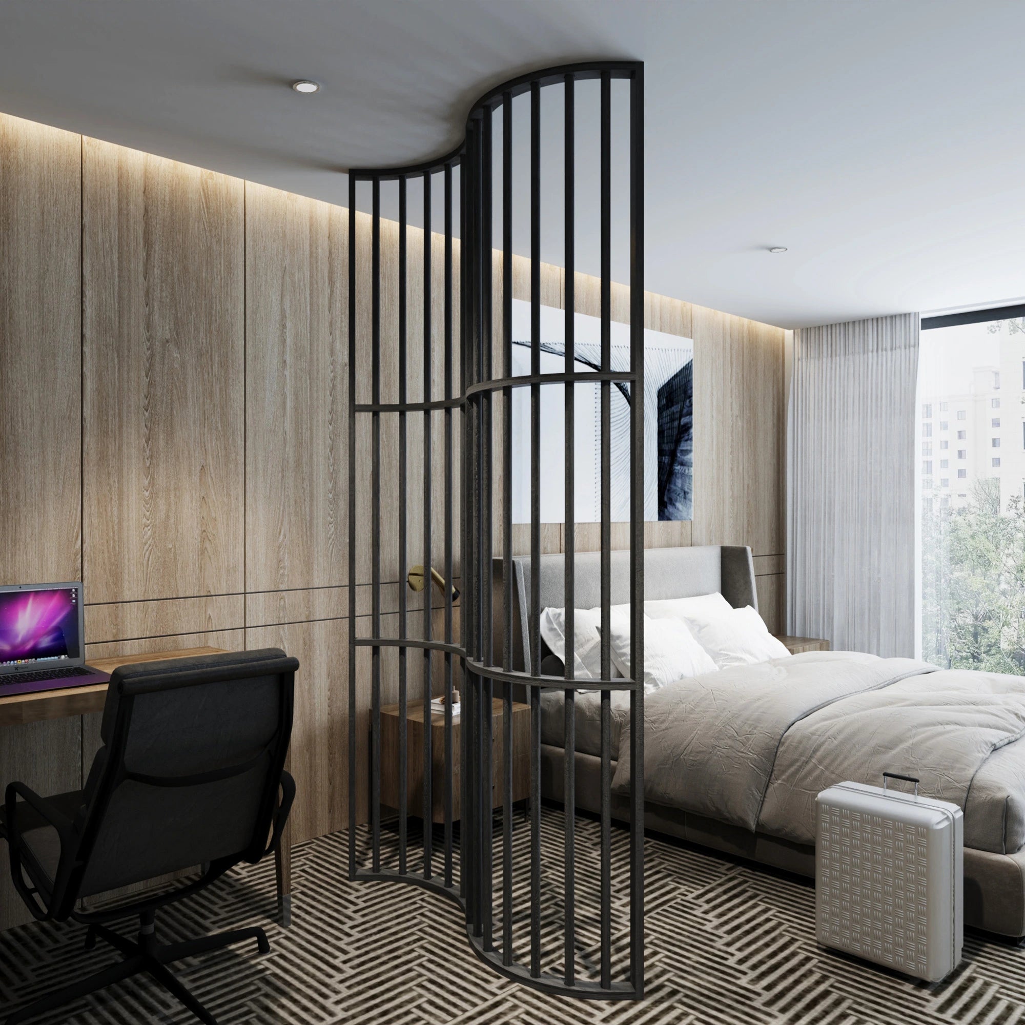 Modern Curved Slat Room Divider  Room Dividers.