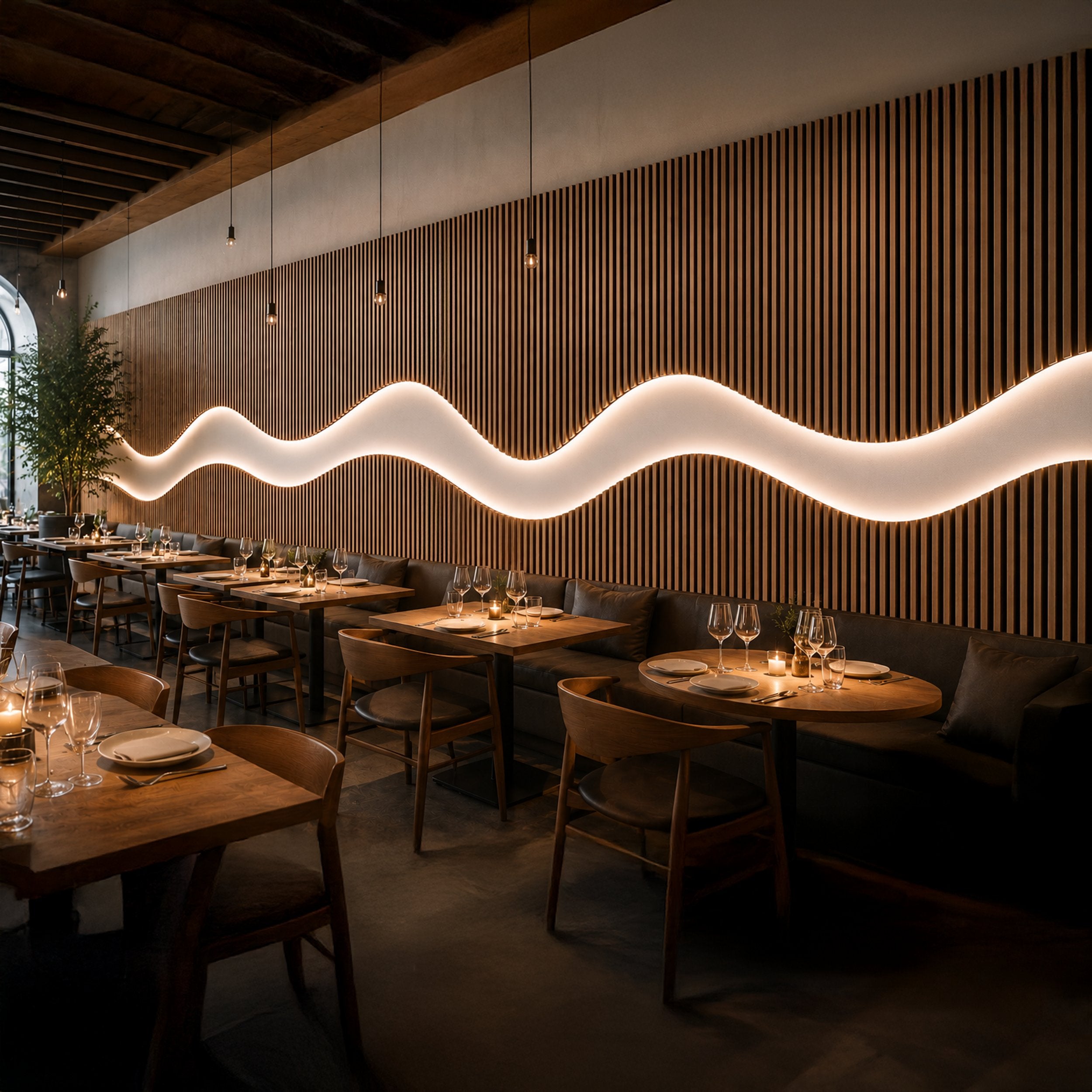 Aras Curve LED Wall Slat Panel