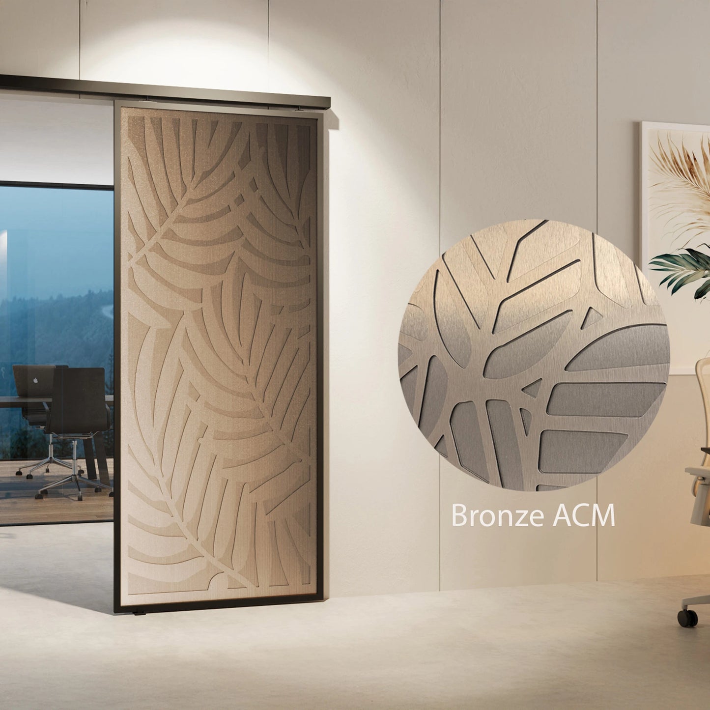 Sliding Barn Door with Decorative Overlay