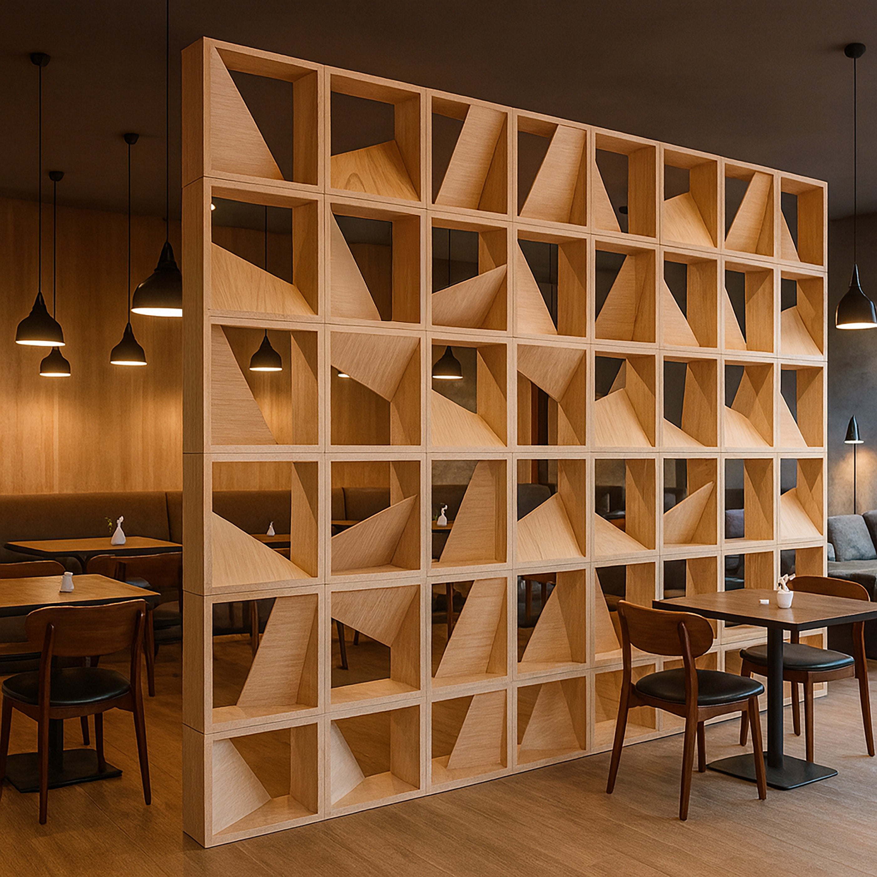 Modular Wooden Cube Room Divider | Custom Modern Partition Wall ...