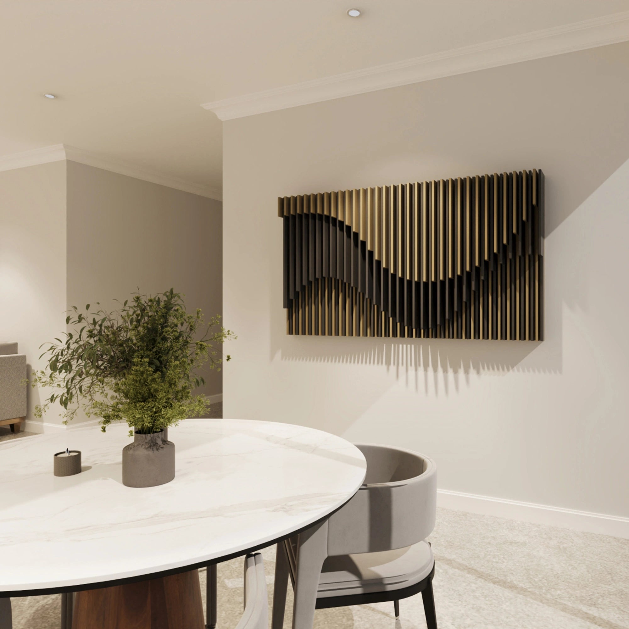 Handcrafted Dual-Tone Parametric Wood Wall Art  3D Wall Art.