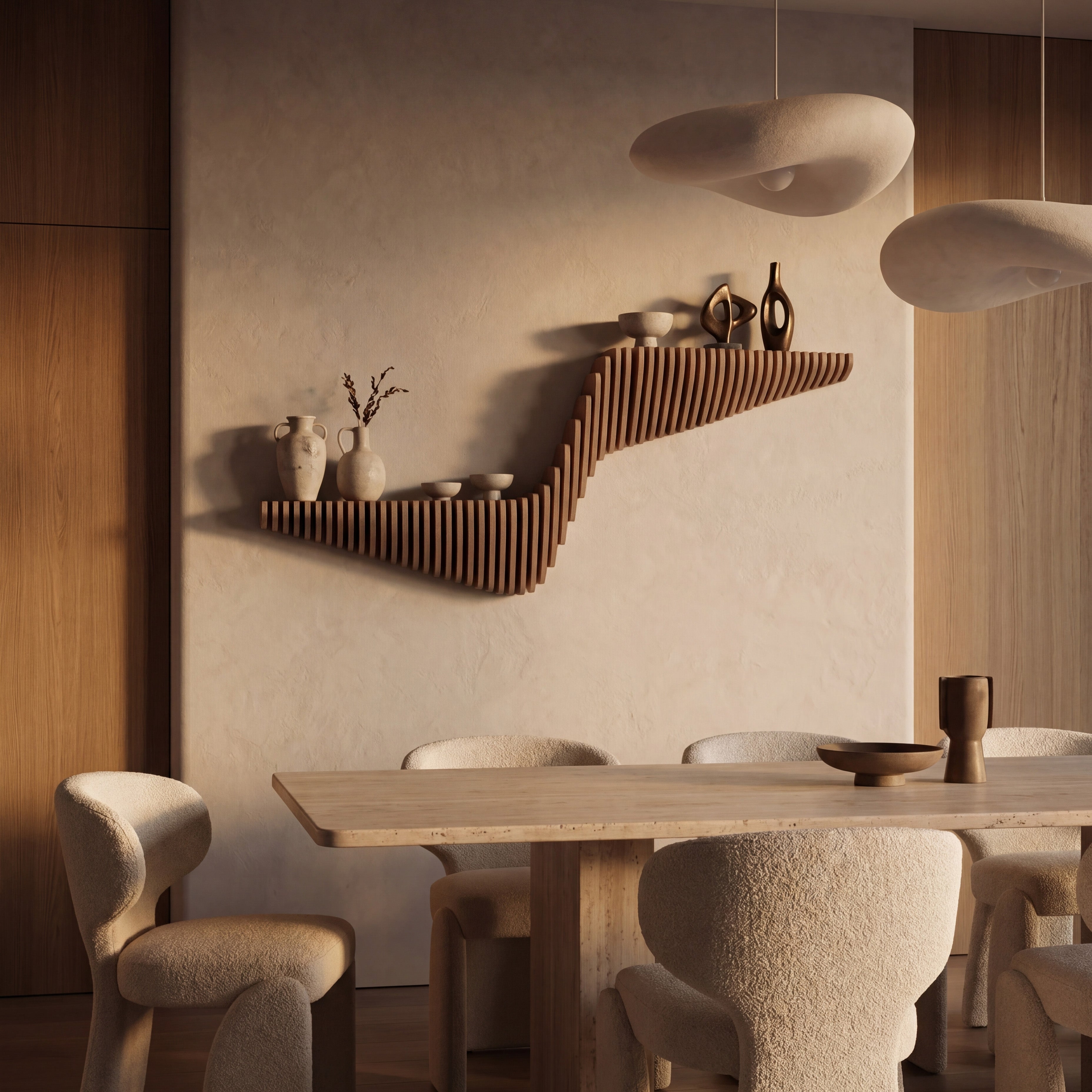 Naru Parametric Floating Wall Shelf Decor