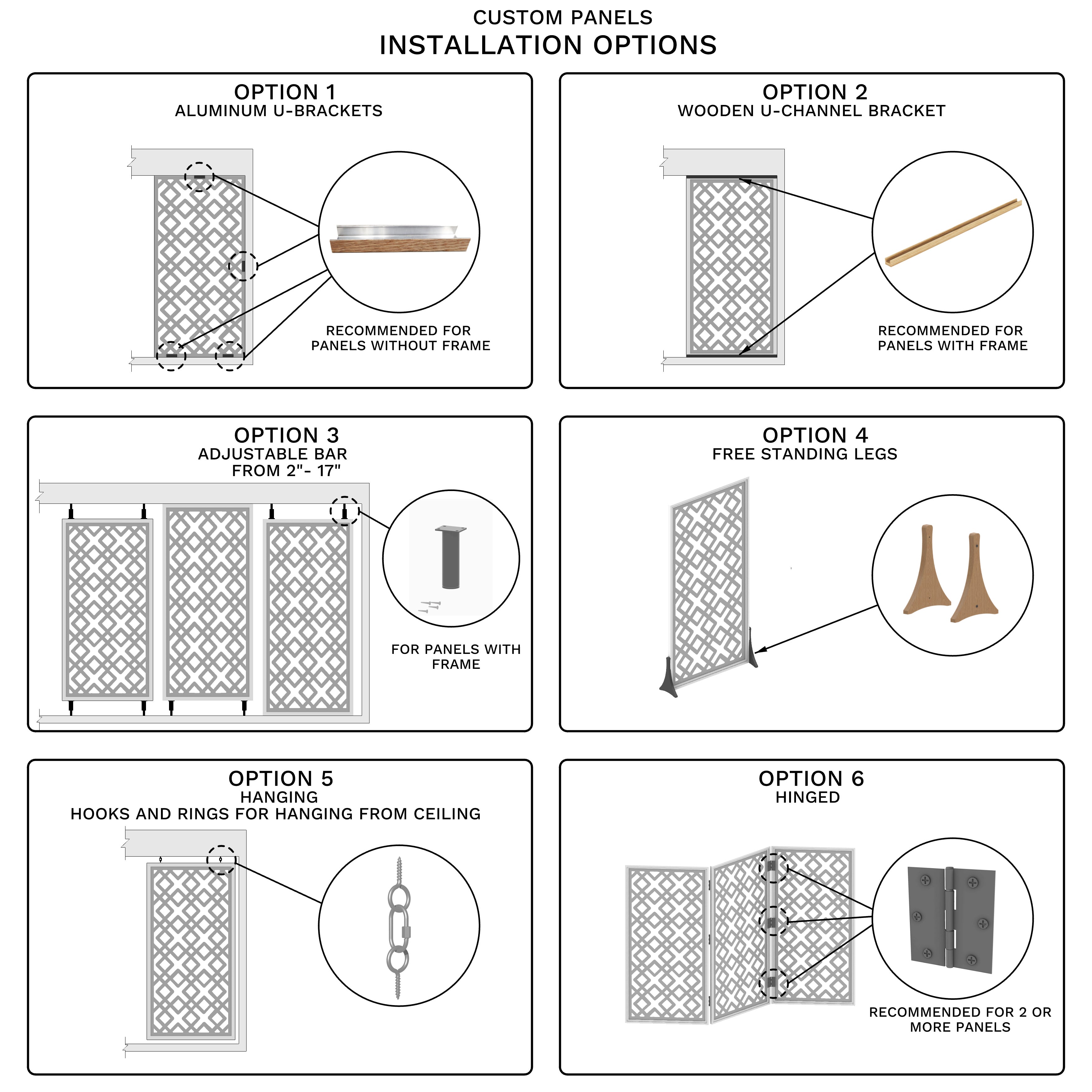 Panneau de confidentialité blanc sur mesure