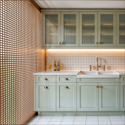 Customizable Lattice Slatted Partition Wall