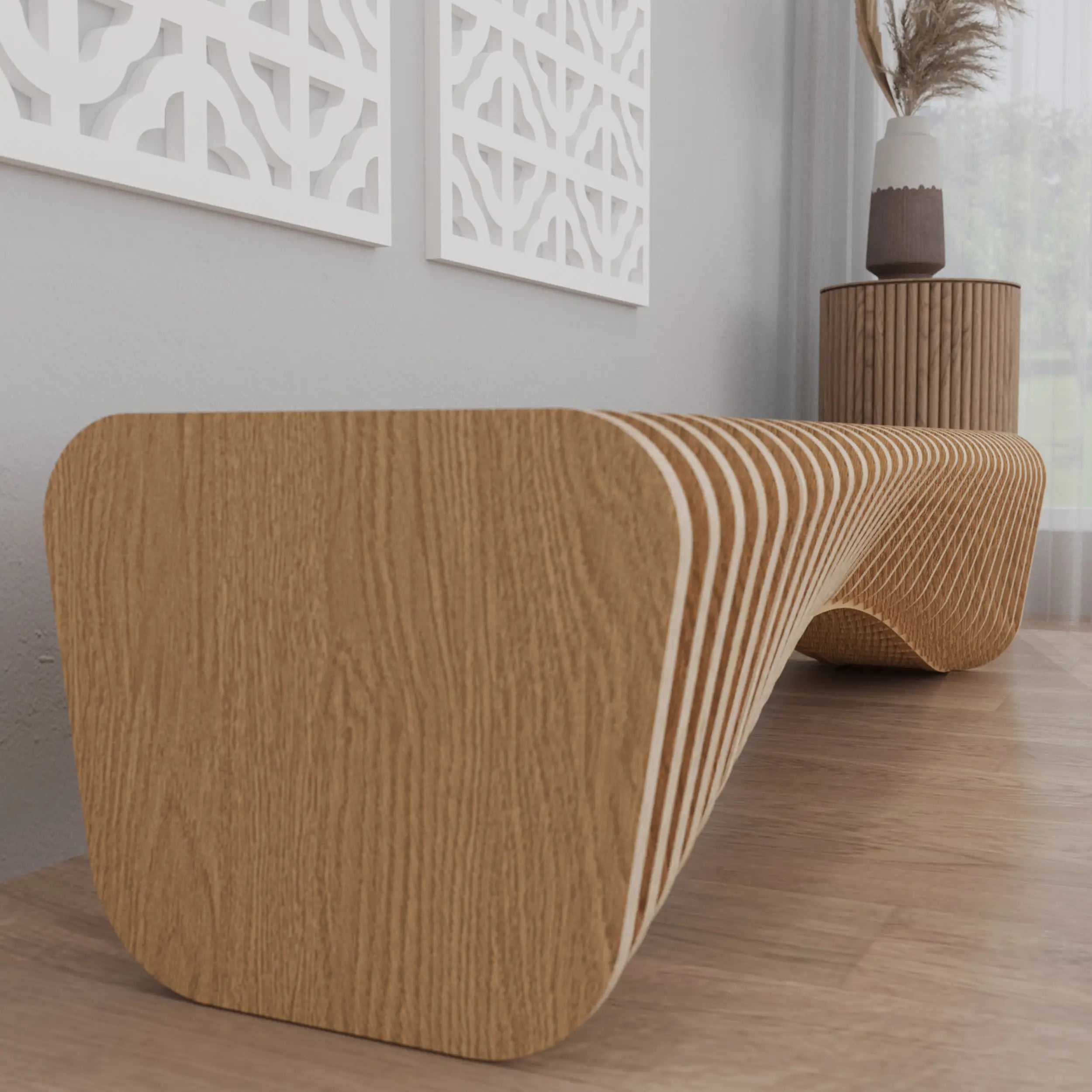 Parametric Bench Modern Wood Furniture
