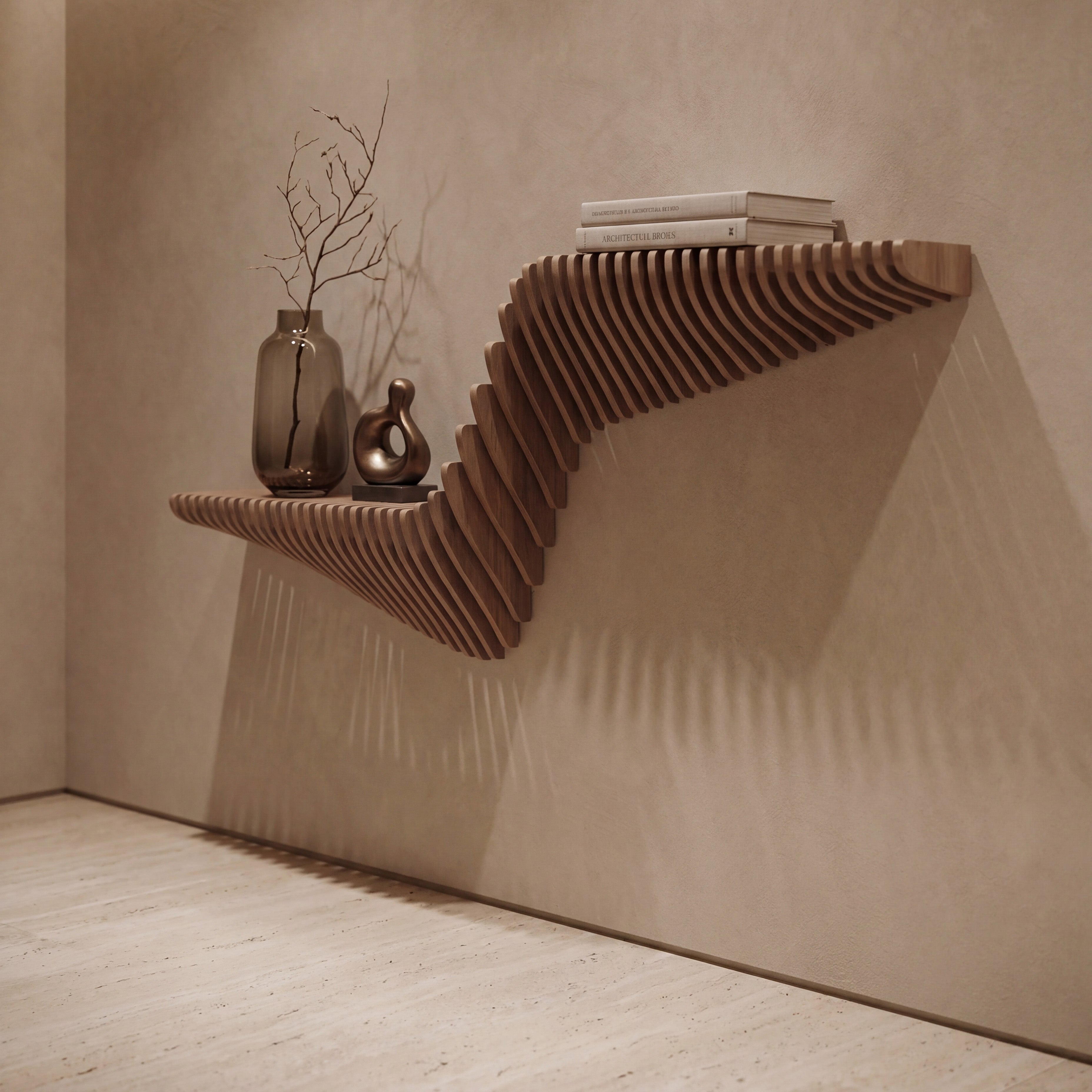 Naru Parametric Floating Wall Shelf Decor