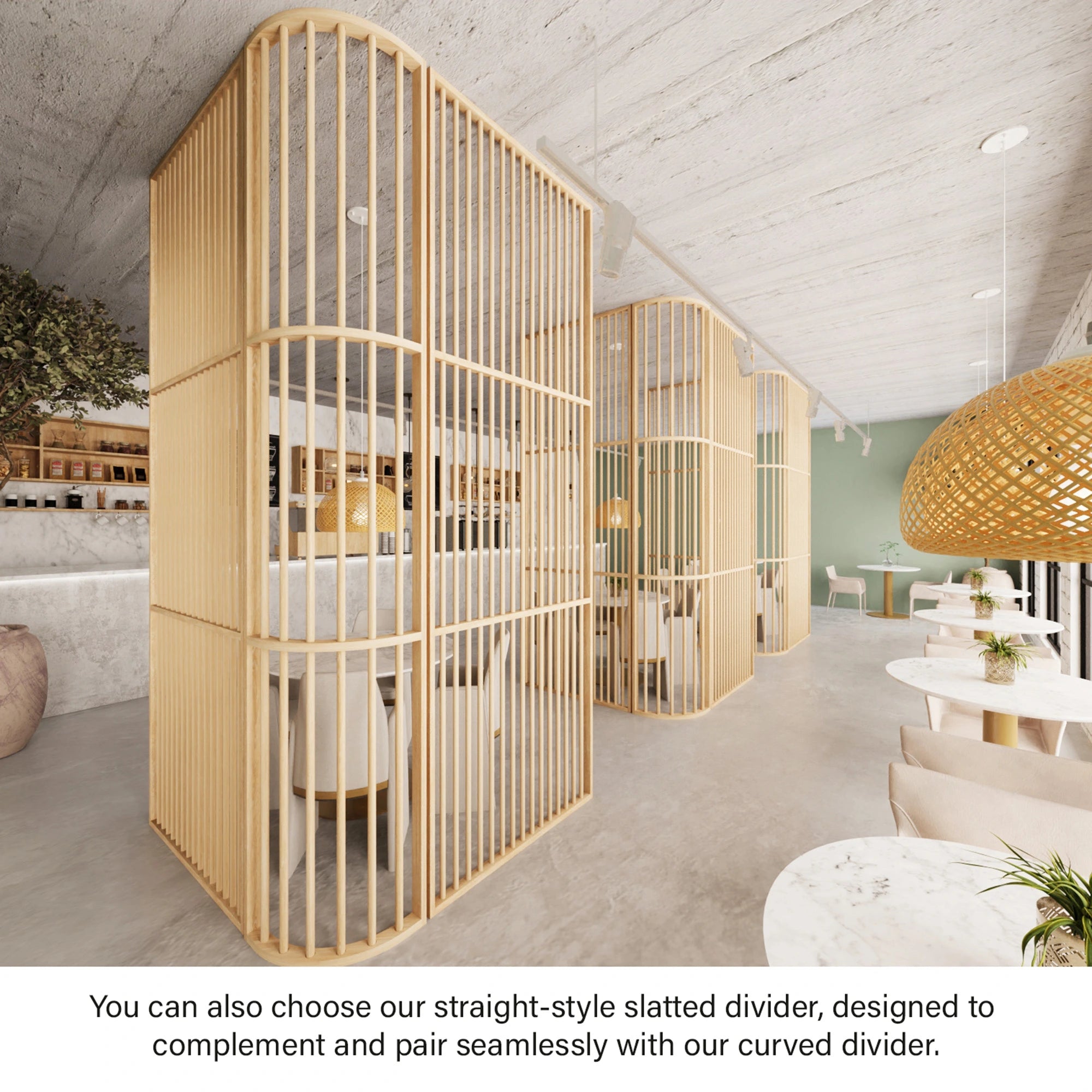 Modern Curved Slat Room Divider  Room Dividers.