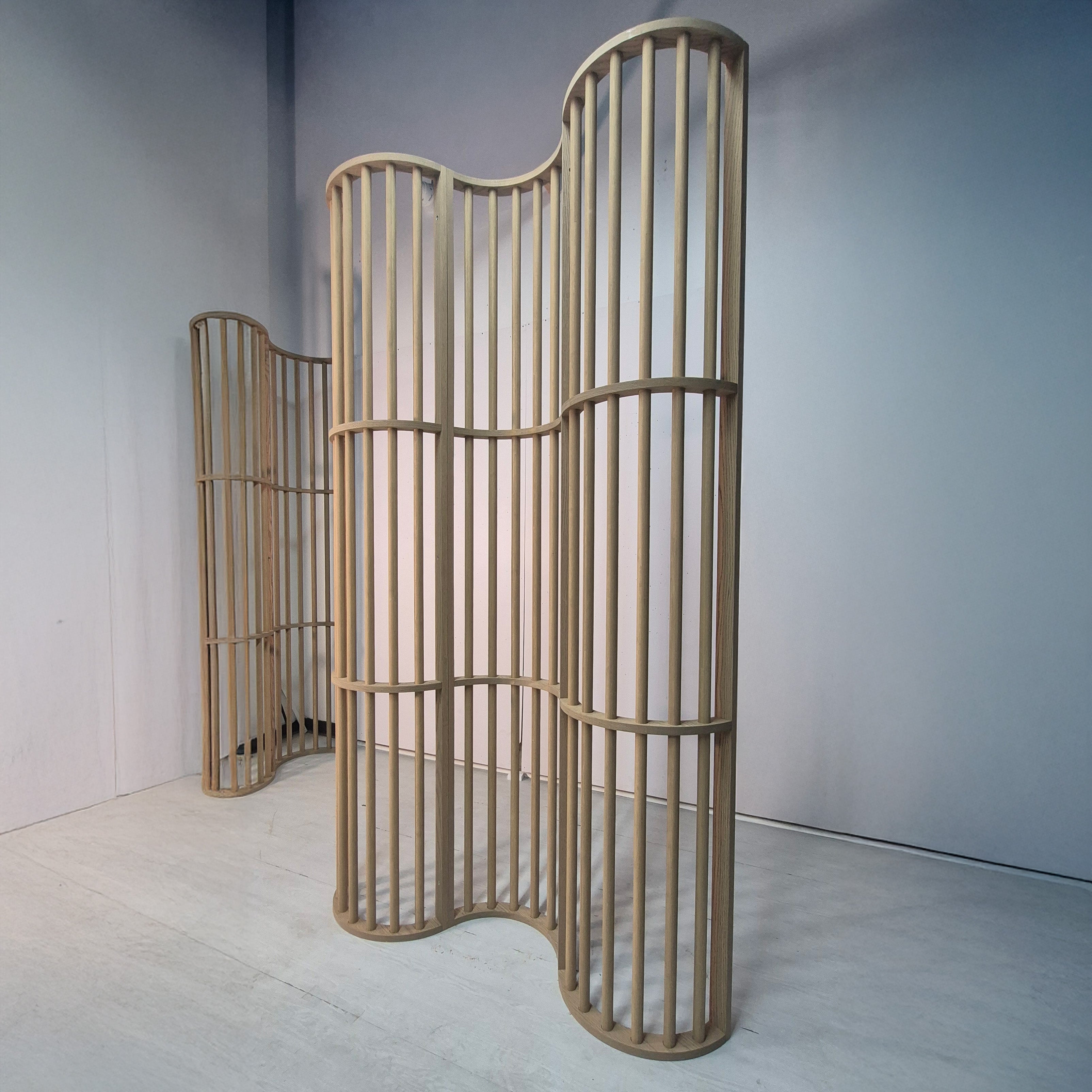 Modern Curved Slat Room Divider