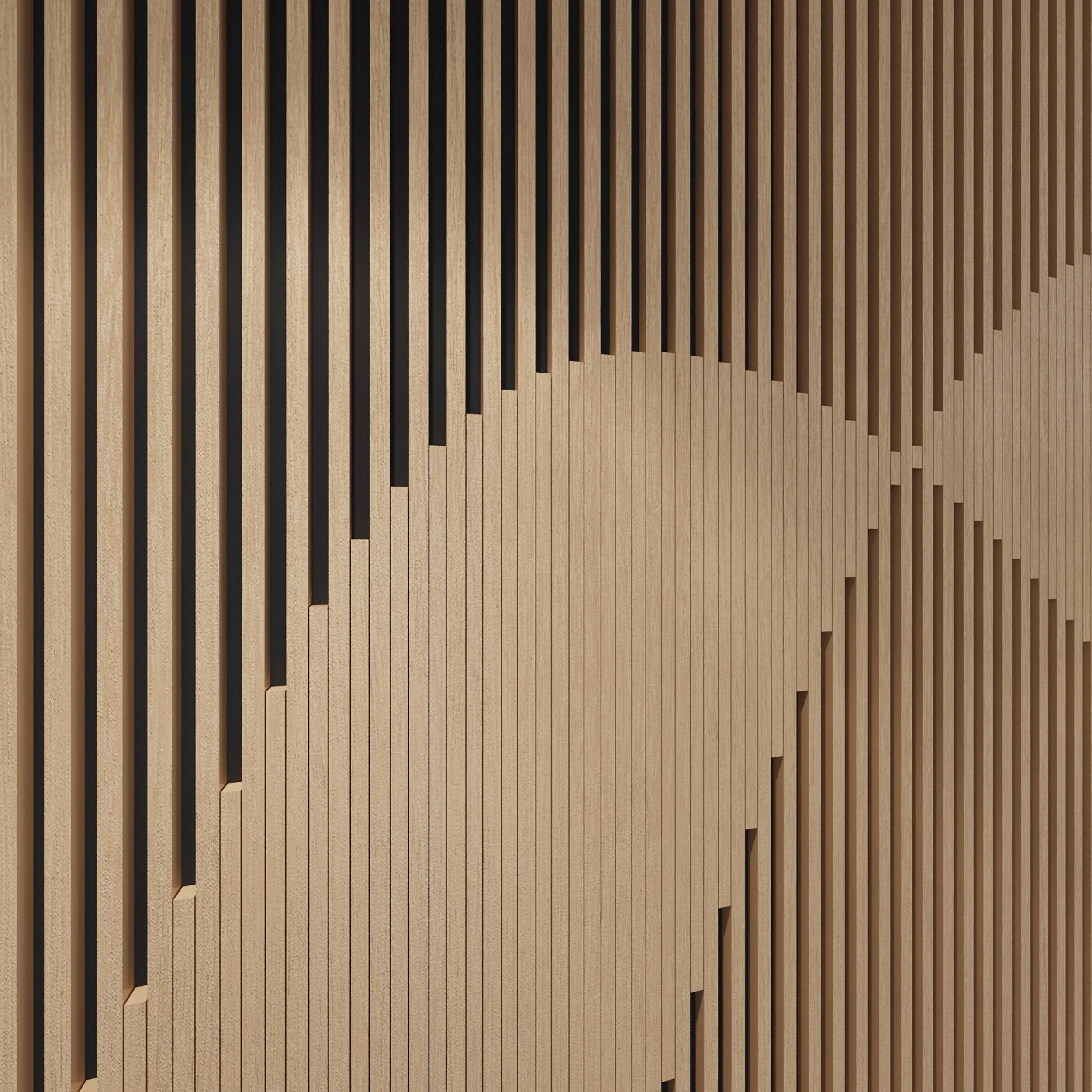 Wooden panel with a wavy pattern