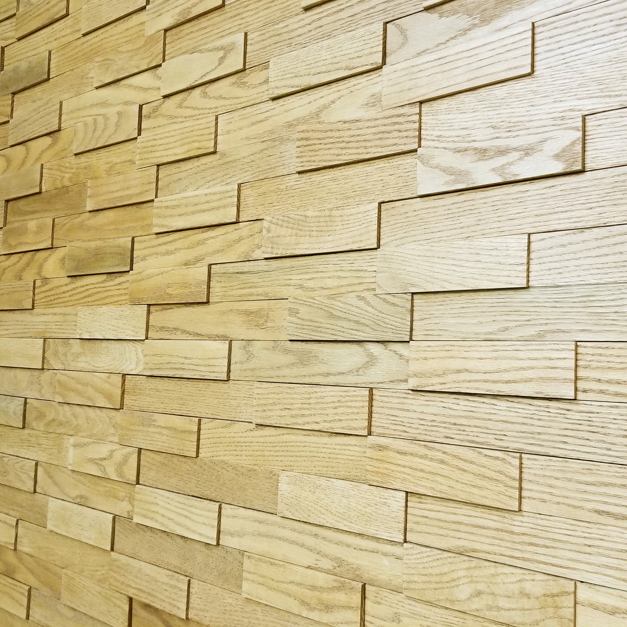 Artistic 3D Brick Wooden Wall Tiles: Natural  Solid Wood 3D Tiles  3D Wall Panel.