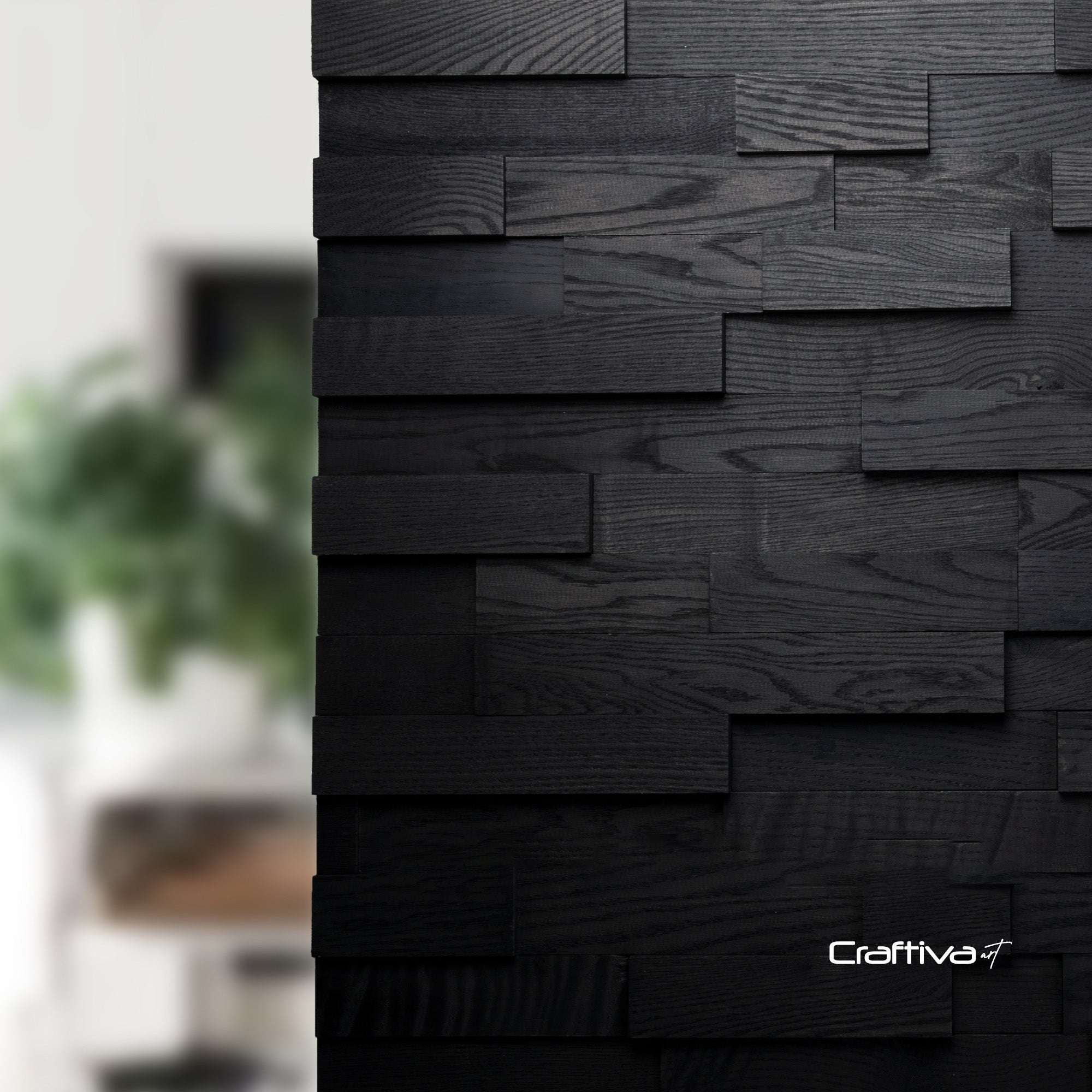 Artistic 3D Brick Wooden Wall Tiles: Natural  Solid Wood 3D Tiles  3D Wall Panel.
