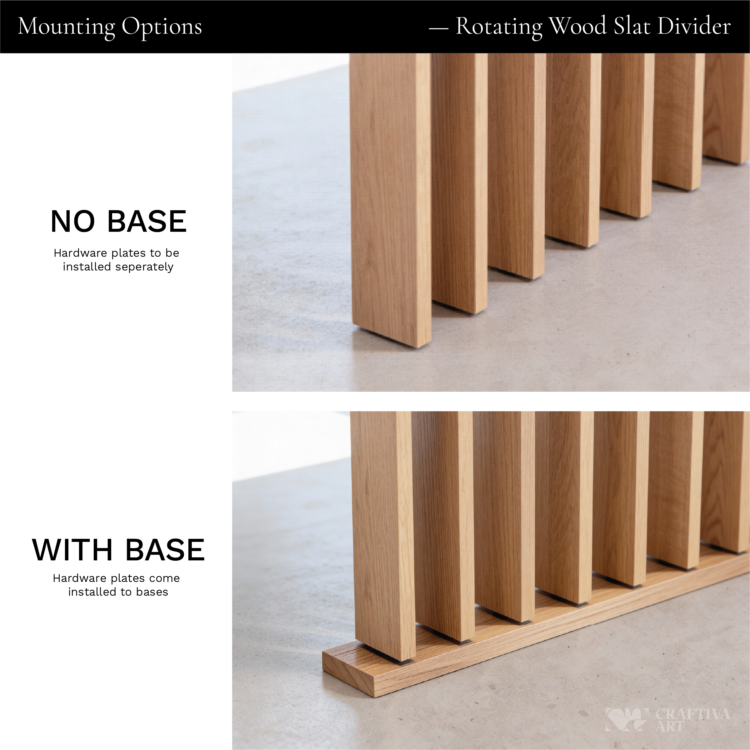 Aris Floor to Ceiling Rotating Wood Slat Dividers